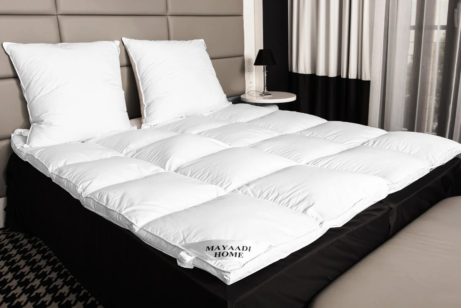 HS72 colchones Auflage Topper cubrecolchón 160 x 200 cm ca 4800 Talla Plumón – Plumas 100% Natural