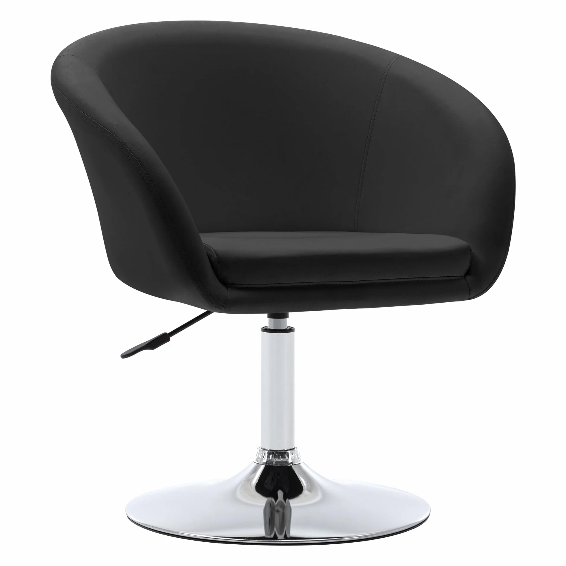 Duhome Sillon Lounge Club Cuero sintético Silla butaca Ajuste de Altura Giratorio seleccion de Color 440, Color:Negro, Material:Cuero Artificial