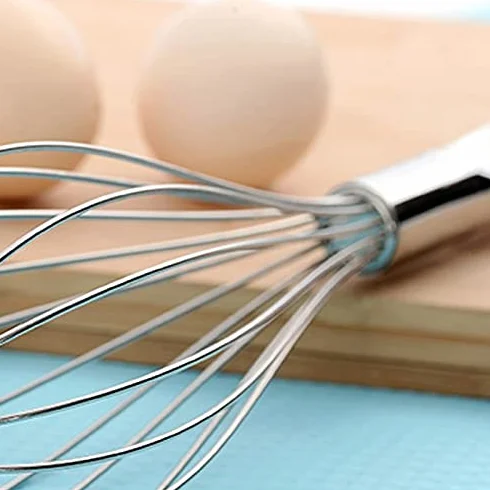 Batidor de huevos de acero inoxidable para el hogar con mango ergonómico y cómodo, con gancho de cola, exquisita mano de obra
