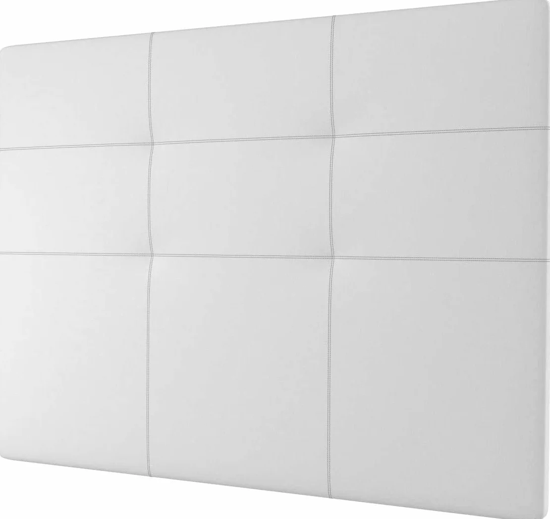 LA WEB DEL COLCHON Cabezal Cama Andrea Tapizado Acolchado 8 cm con Fijación a Pared – Cabecero de Cama Suave y Elegante – Cama de 105 (115 x 120 cms) Blanco Polipiel – Cabeceros Acolchados