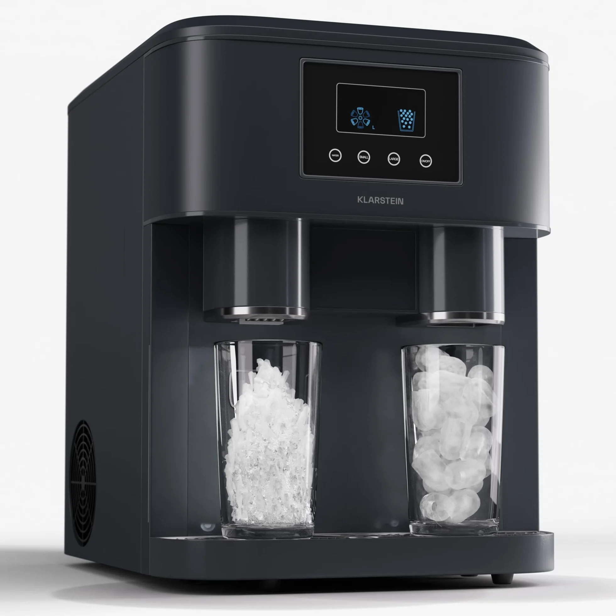 Klarstein Maquina de Hielo para Casa 1,8 L, Ice Maker Capacidad 15 kg, Maquina para Hacer Cubitos de Hielo Encimera Casa Grandes y Pequeños, Ice Maker Machine para Hielos Rápida para Cubito Hielo