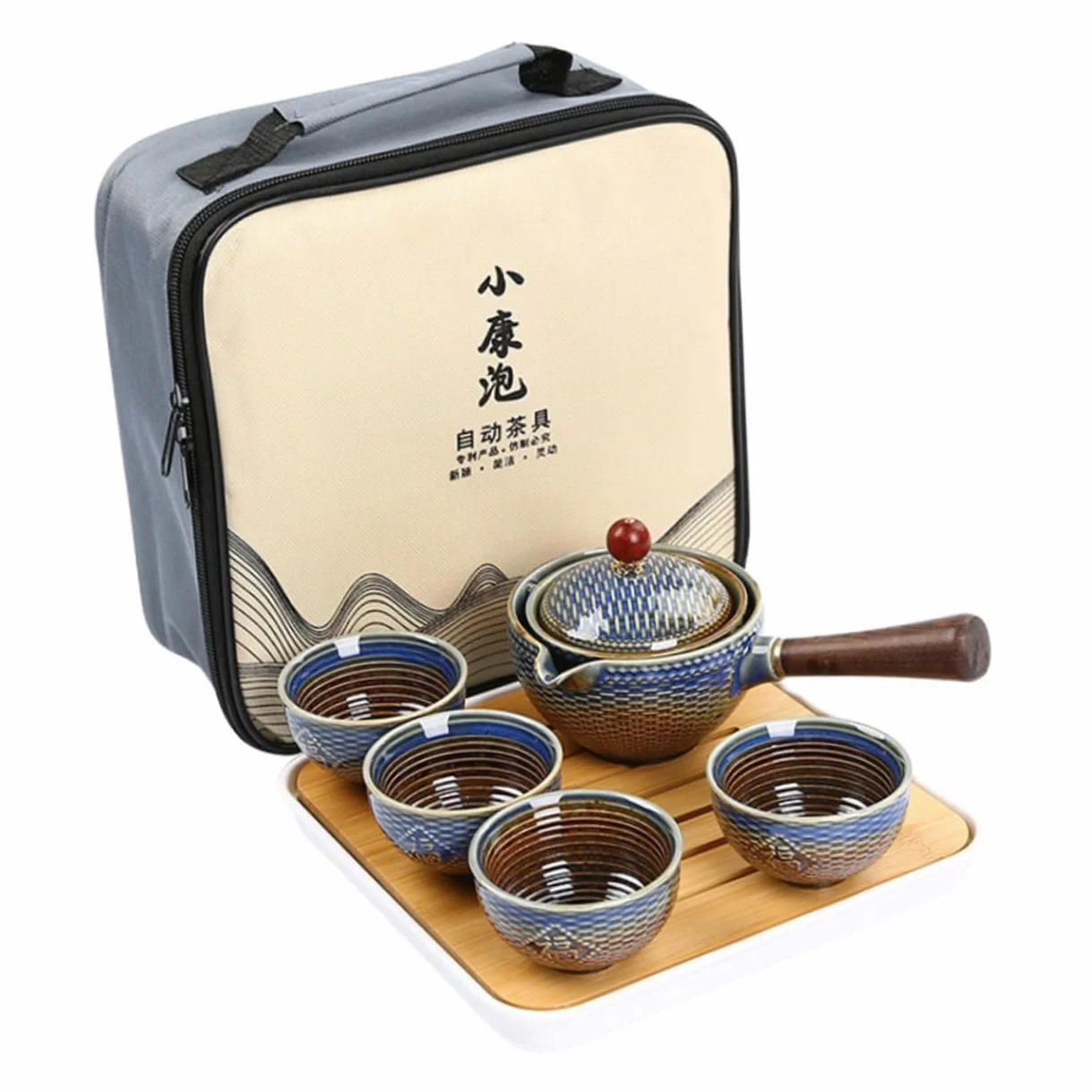 ABOOFAN Tetera Automática Diseño Elegante de Cerámica Juego de Té Portátil y Material Resistente para Viajes y Actividades al Aire Libre para Aficionados al Té