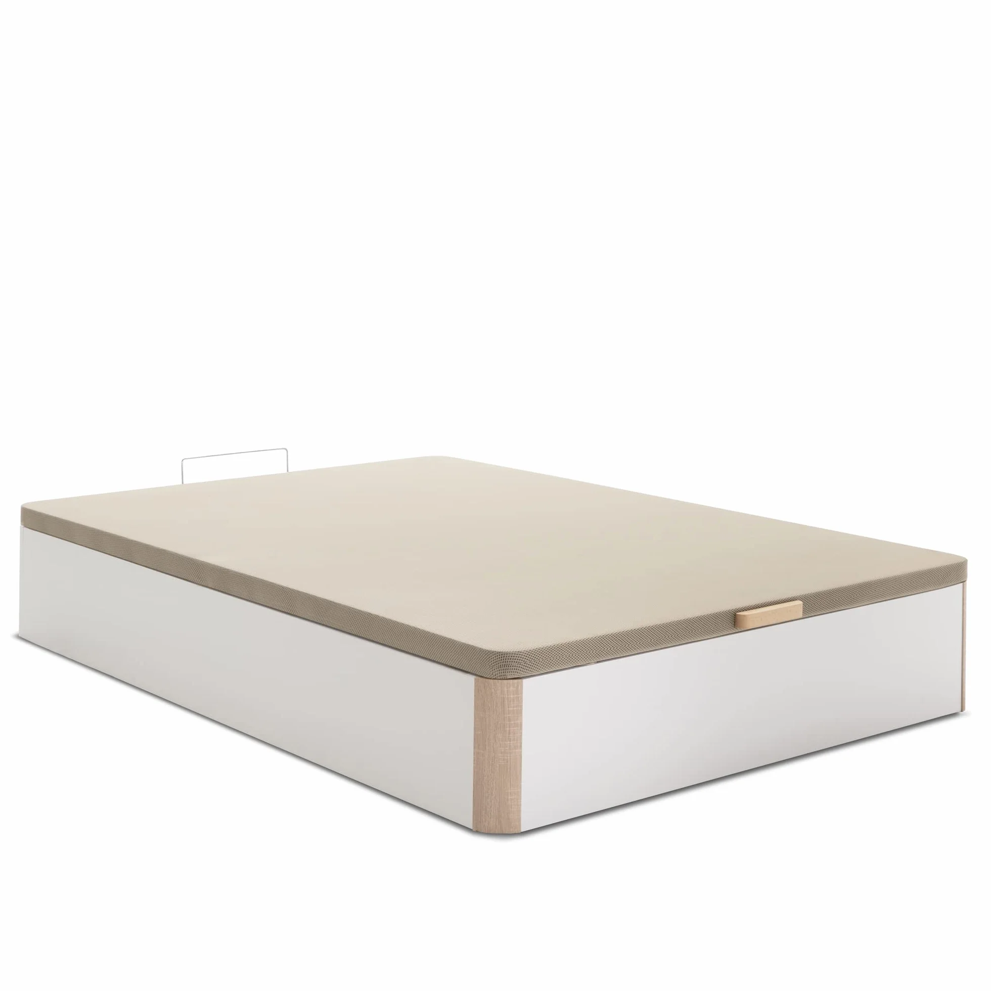 HOMN LIVING Canapé Abatible 160x200 cm Blanco/Cambrian de Gran Capacidad, Esquinas Redondeadas, Tapa Reforzada y Transpirable