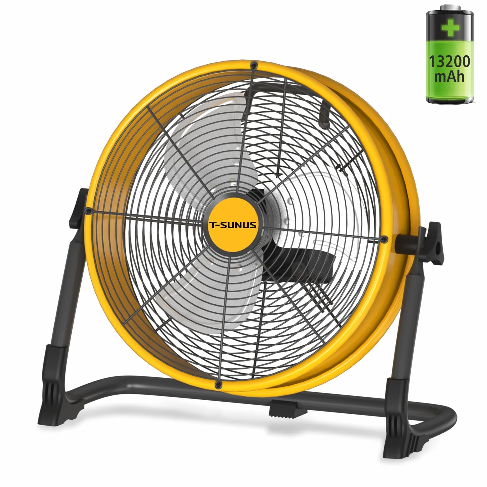 Ventilador de Suelo USB Portátil, T-SUNUS Ventilador Recargable Portátil, Silencioso, Inclinación Regulable Ventilador Industrial 30cm para Camping, Exterior, Emergencia, Cortes de Luz, Taller y Hogar