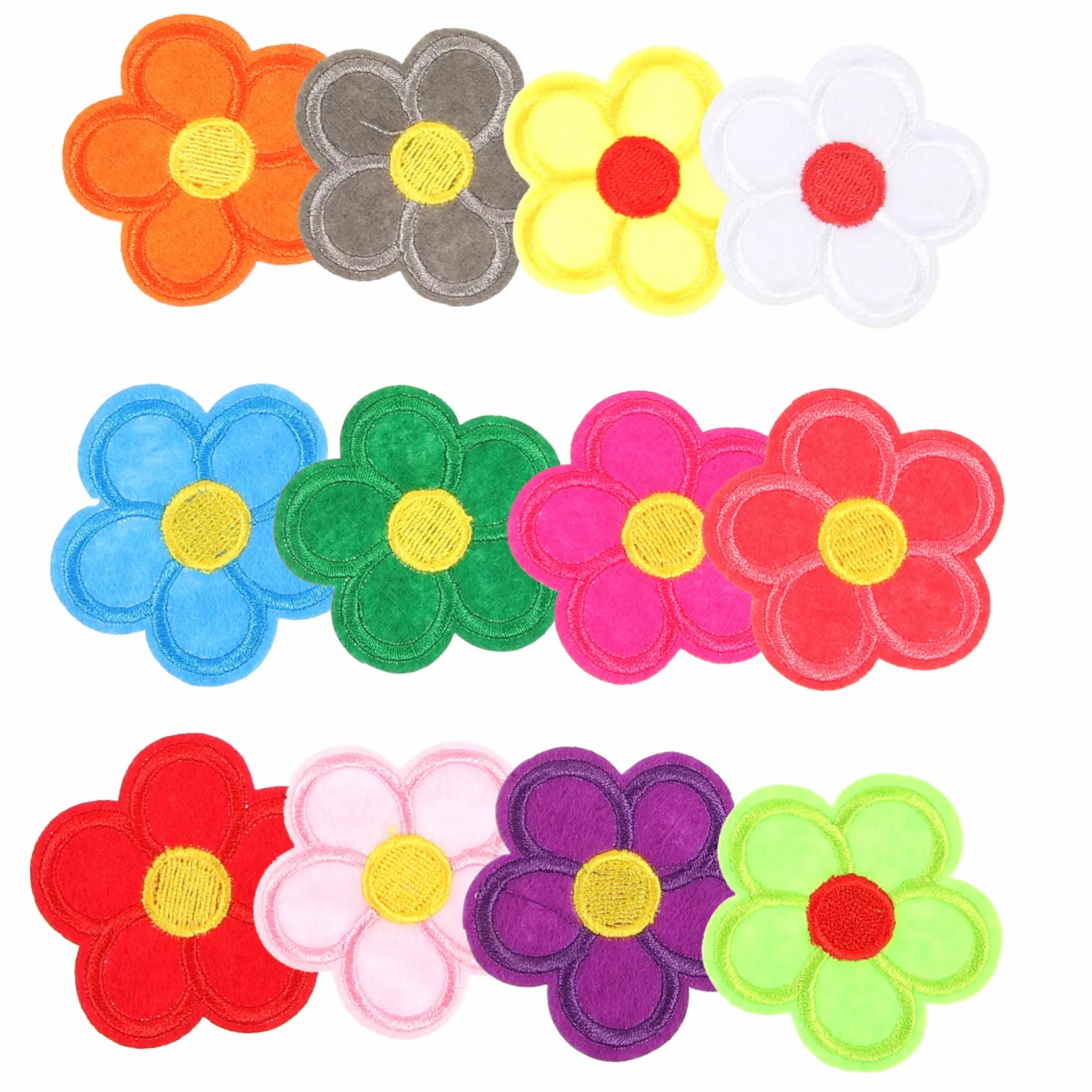 Adornos para Ropa, Parches Bordados de Tela Flores, 60 Parches for Reparar y Decorar