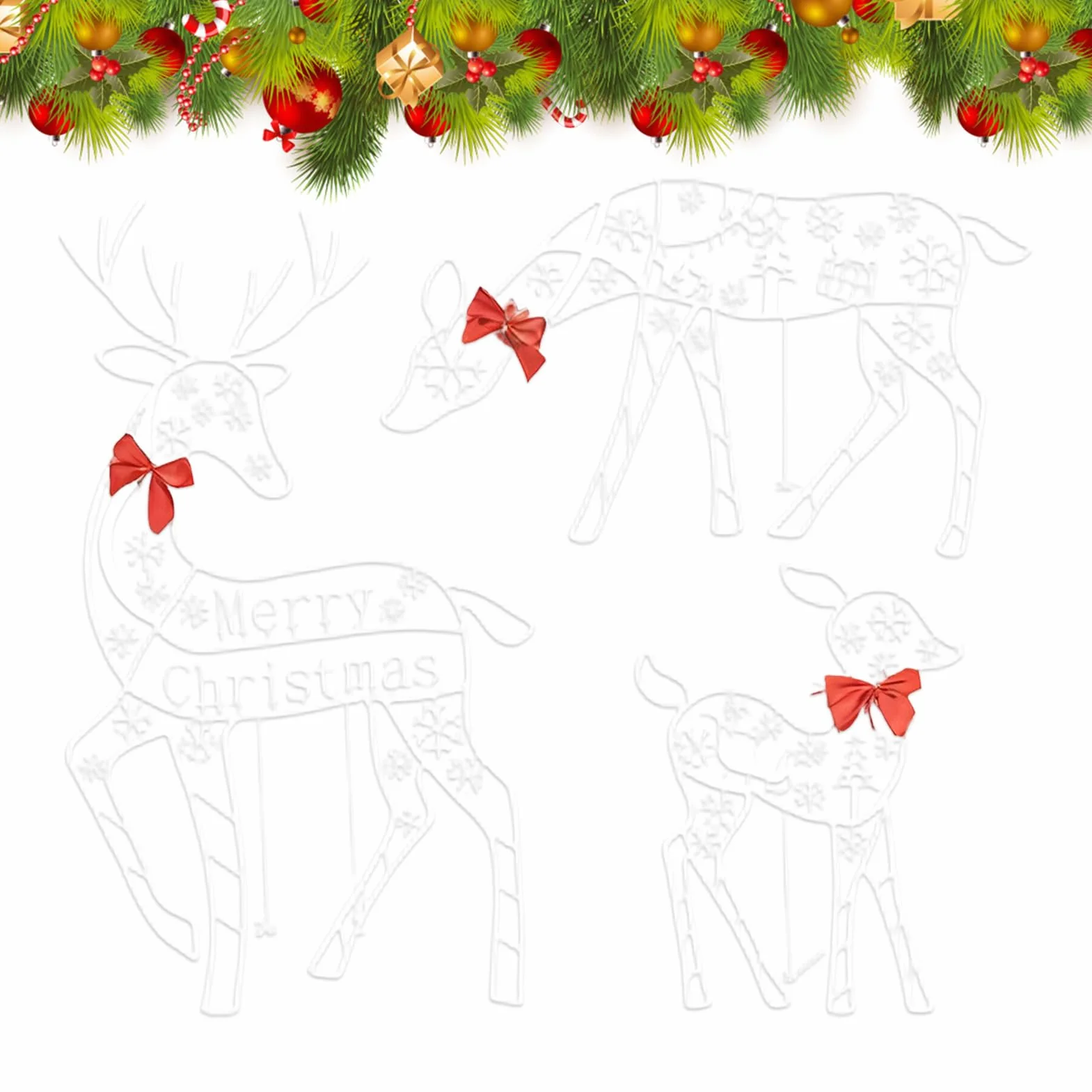 Familia De Navideños para Exteriores Decoración De Jardín Trasero | Decoración Navideña Jardín para Propietarios Planificadores de Jardín Delantero Porche Patio Césped