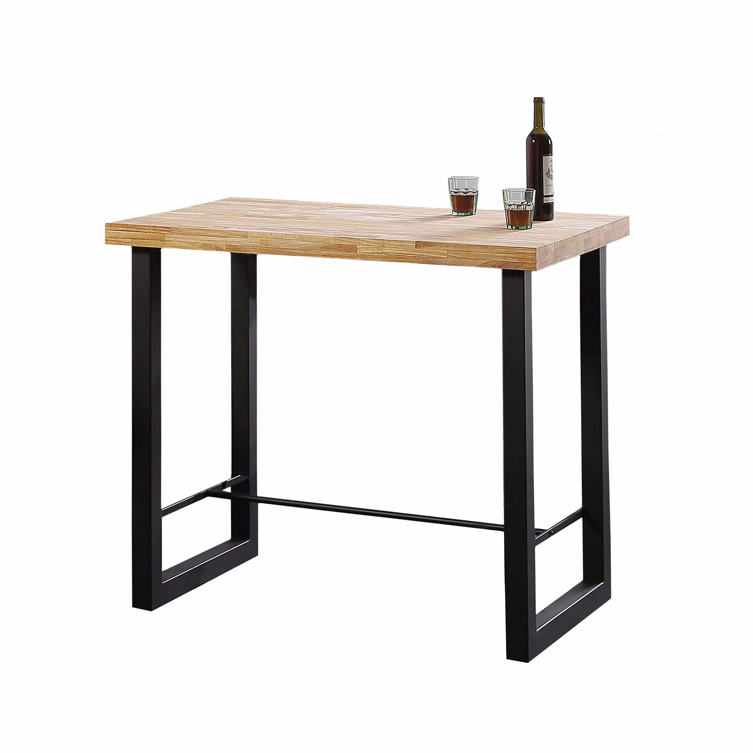 Adec Group duehome | Loft, Mesa Alta de Cocina, Mesa de Bar, Barra, Mesa Contract, Color Roble Salvaje y Negro Medidas: 120 cm (Ancho) x 70 cm (Fondo) x 100 cm (Alto)