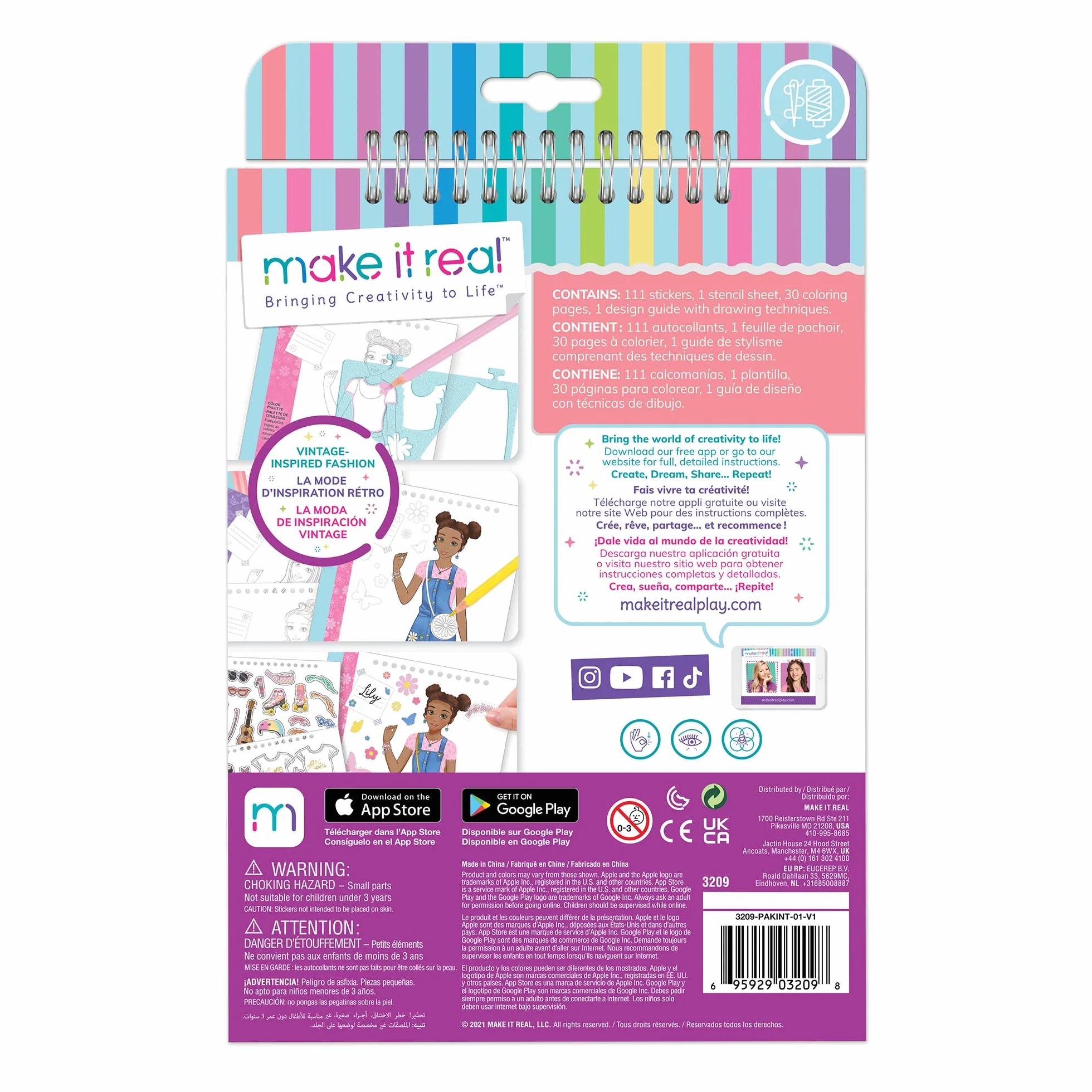 Moda Cuaderno de Bocetos para Niñas Blooming Vibes
