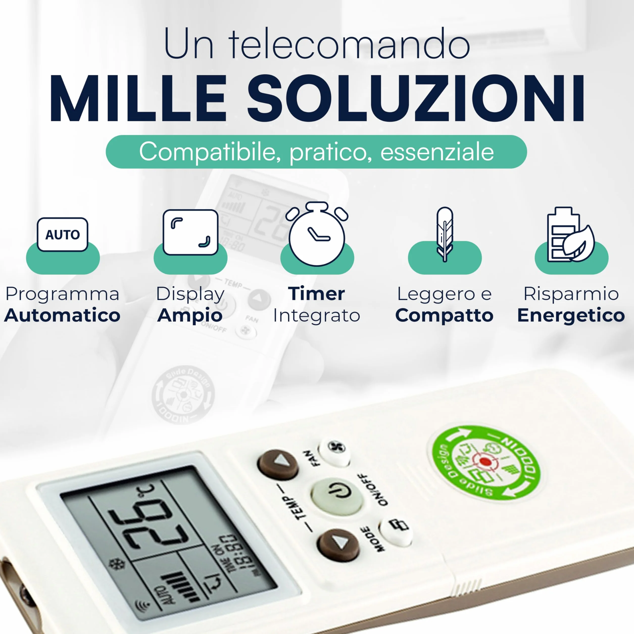 Mando a distancia universal para aire acondicionado con temporizador