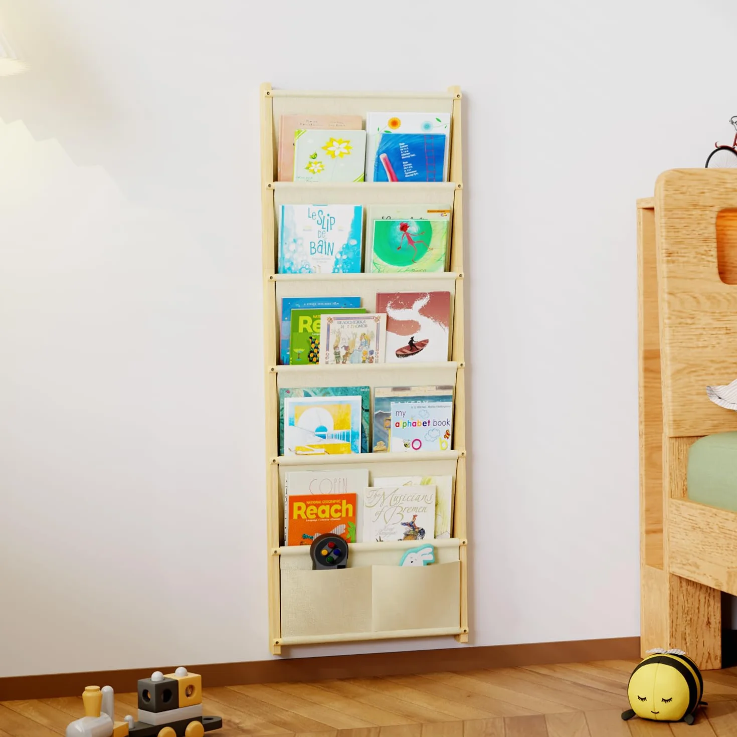 Estantería Infantil 6 Pisos Montessori Pared para Libros