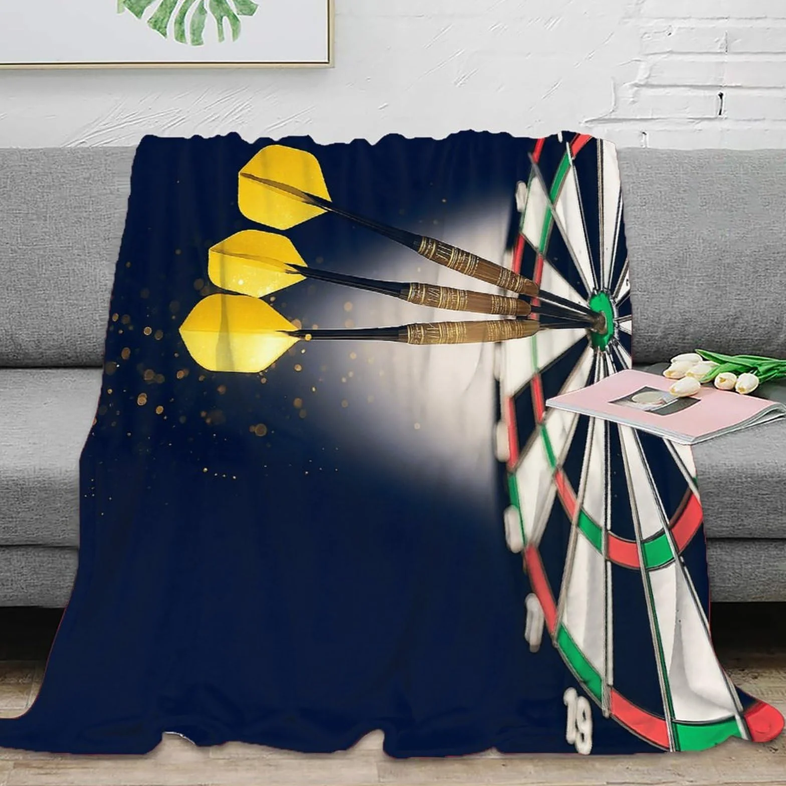 Estampado 3D Darte Target Hit Manta de Oficina Microfibra Ropa de Cama Anti-Bolitas Sportive Precision Manta de Descanso cálida para Trabajadores jóvenes 70×80inch(180x200cm)