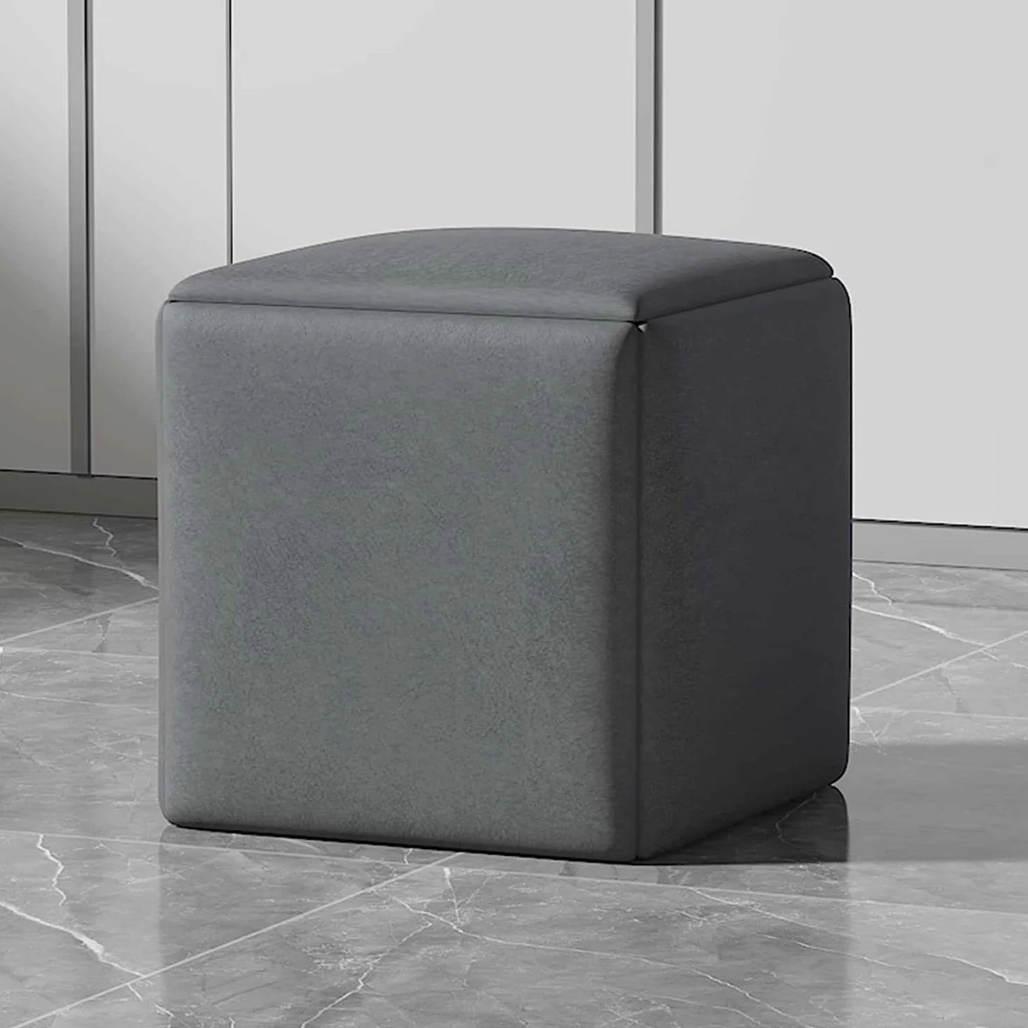 Transforma tu espacio vital con el versátil sillón otomano 5 en 1 cubo, taburetes apilables con ruedas giratorias y taburete cuadrado de tela con tecnología para sala de estar/comedor