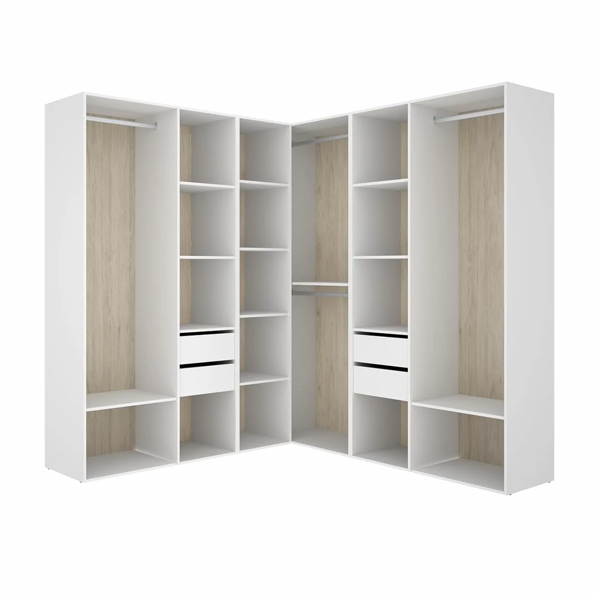 DEKIT Grupo RIMOBEL-Conjunto Armario-VESTIDOR Rincon con Trasera Reversible