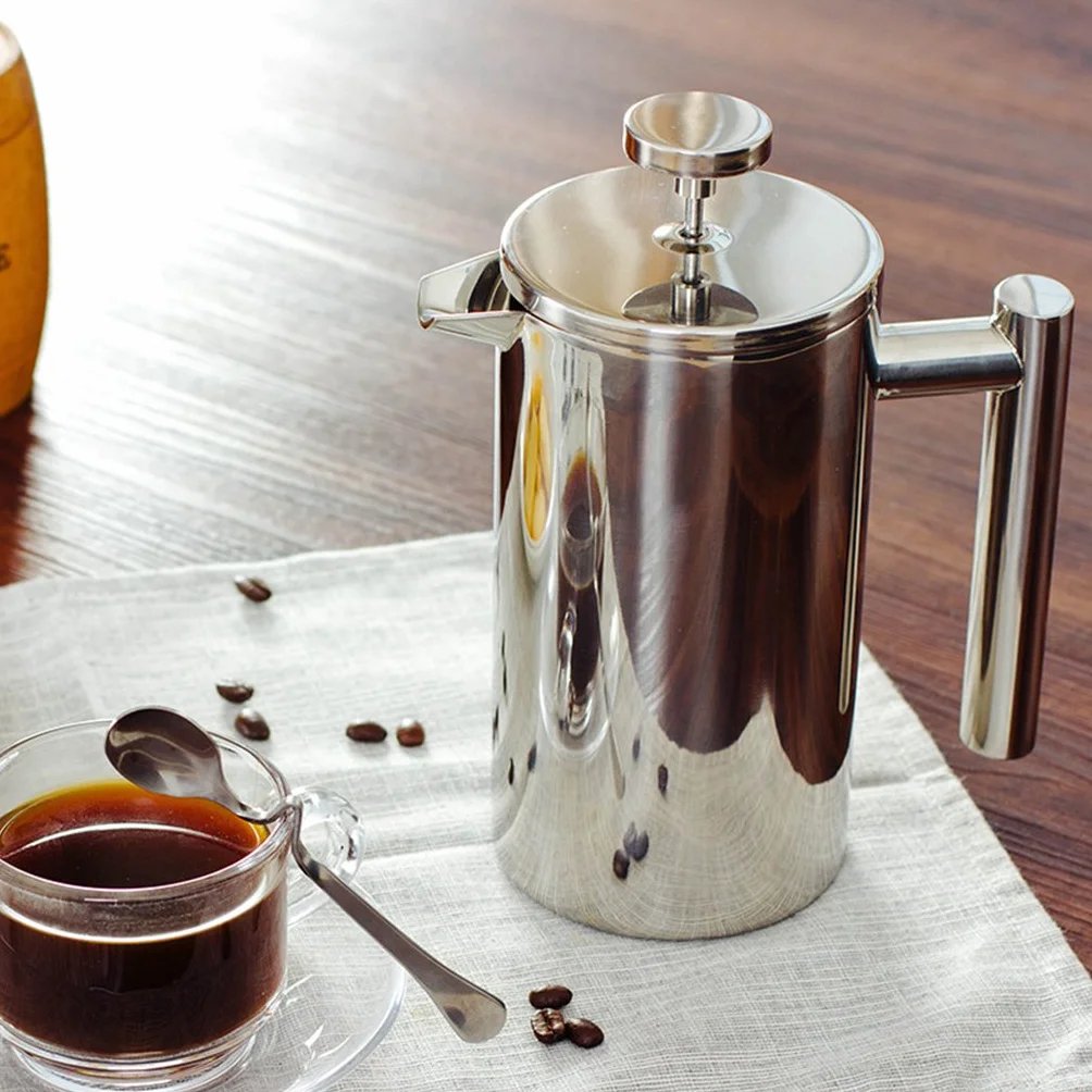 misppro Cafetera de prensa francesa, cafetera de prensa francesa, cafetera expreso, émbolo de acero inoxidable, aislada, 500 ml