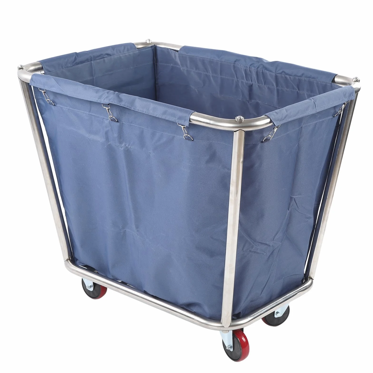 Lyrlody Carrito de lavandería comercial con ruedas industriales, cesta para la colada, carro de camión con cesta de acero inoxidable resistente, capacidad de 350 l, resistente al desgaste