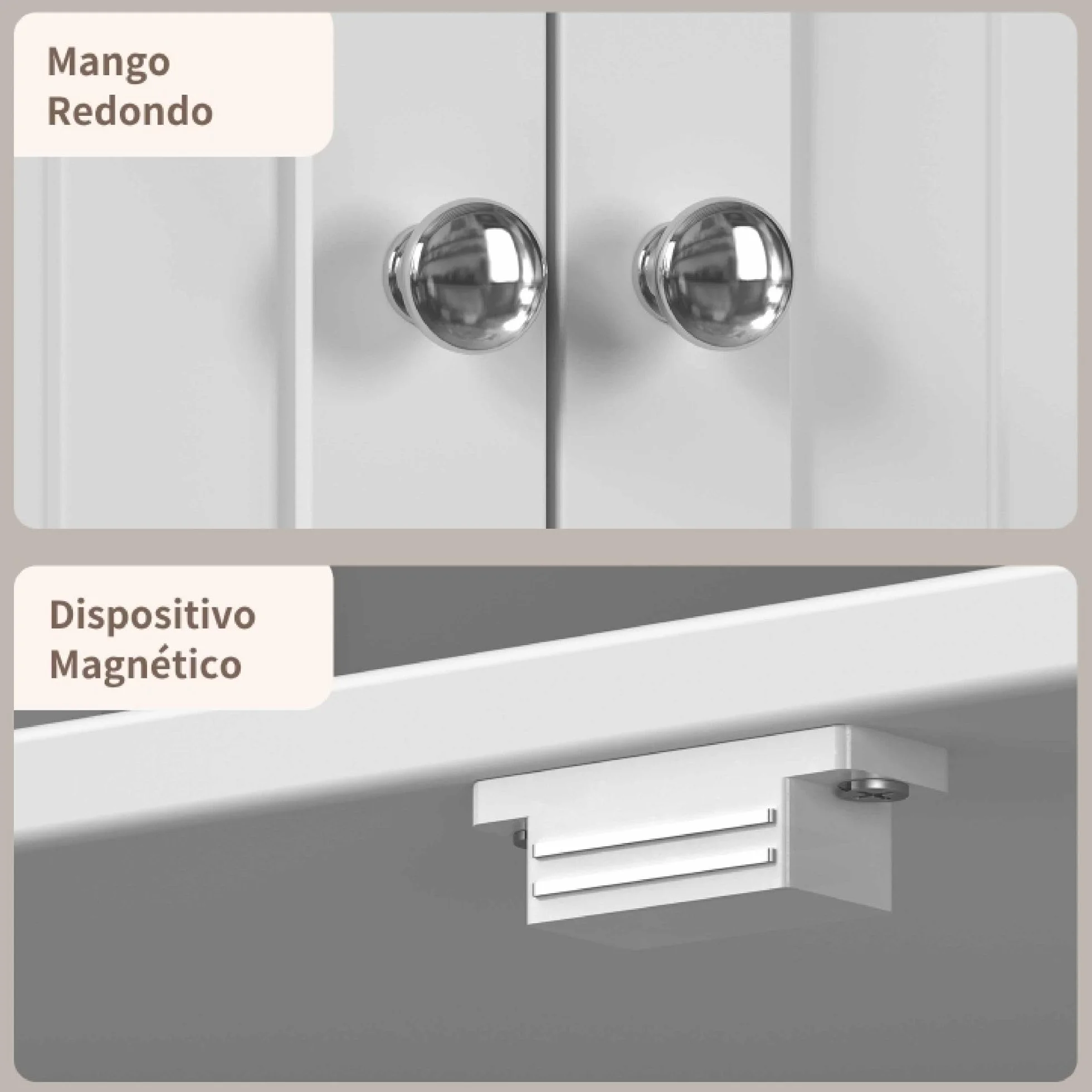 Xbro 170cm Alacena de Cocina, Mueble Despensa con 4 Armarios y 2 Cajones, Armario con Diseño Antivuelco, Alacena de Madera para Cocina, Salón y Comedor (Blanco)