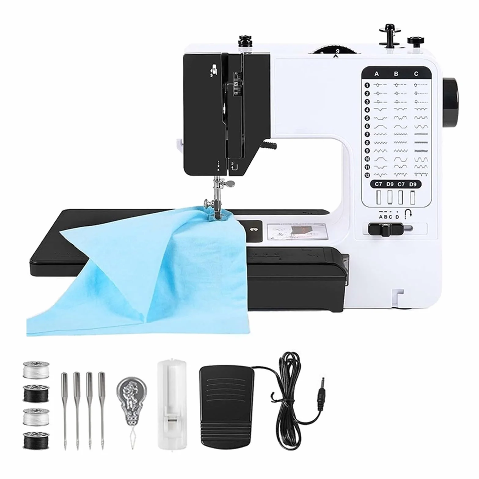 Mini Máquina De Coser Portátil Con Prensatelas Reemplazable, 38 Puntadas, Botón Inicio For Overlock, Eléctrica, Pedal Mesa