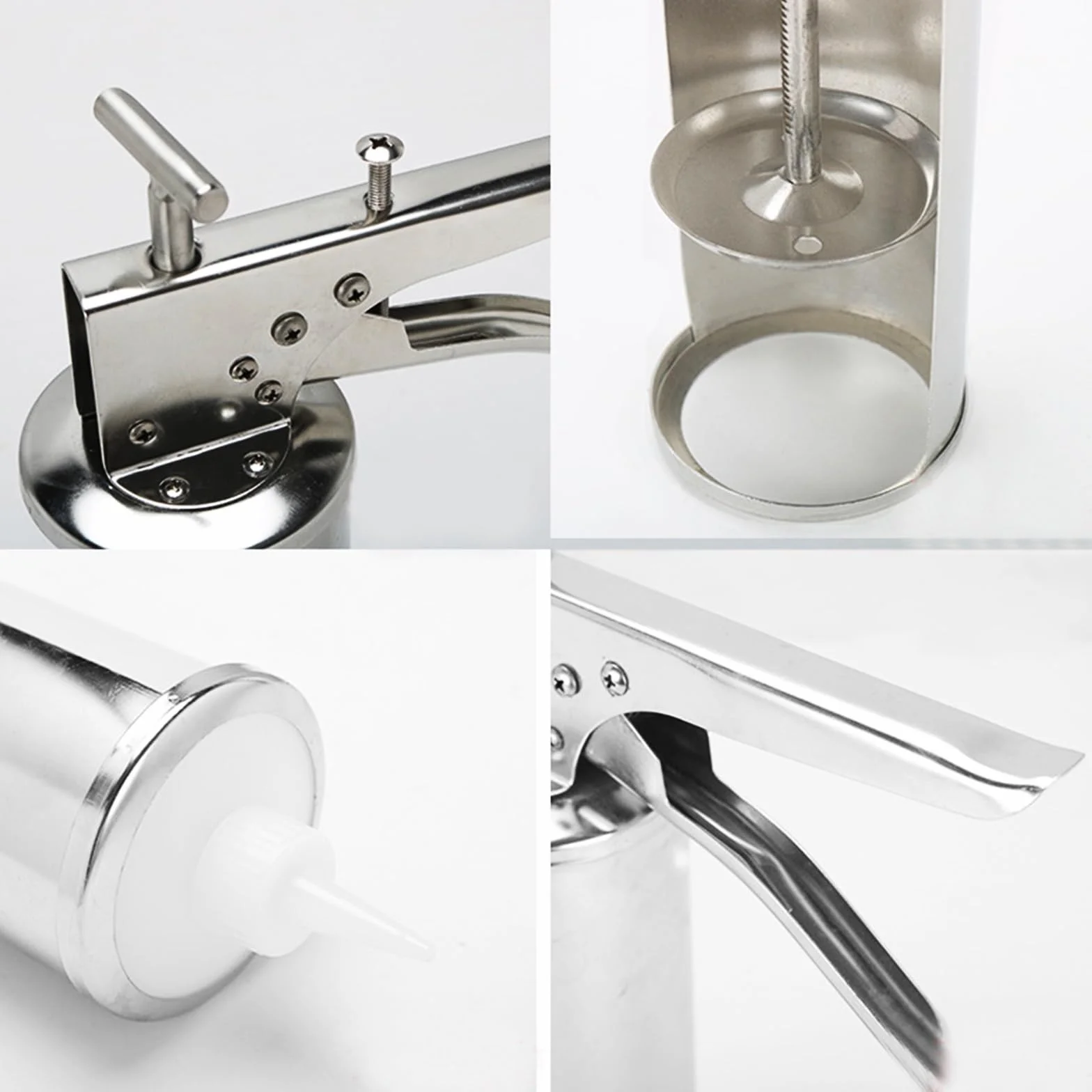 Pistola dispensadora de salsa, contenedor dosificador de acero inoxidable de 650 ml para cocina, ideal para tomate, ensalada y salsas de fresa, fácil de usar y limpiar