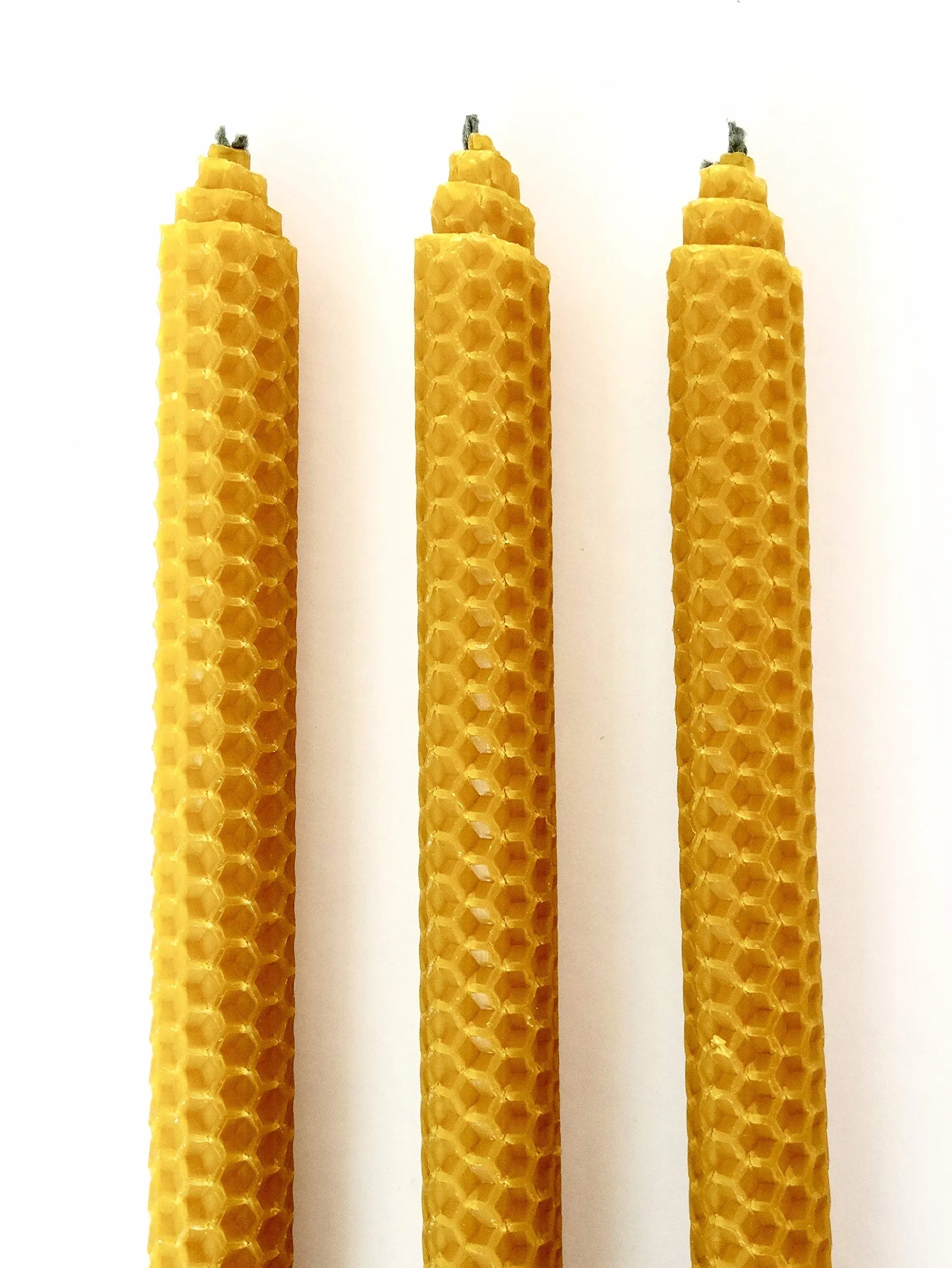 Velas naturales de cera de abeja pura 22x2cm Hechas a mano España