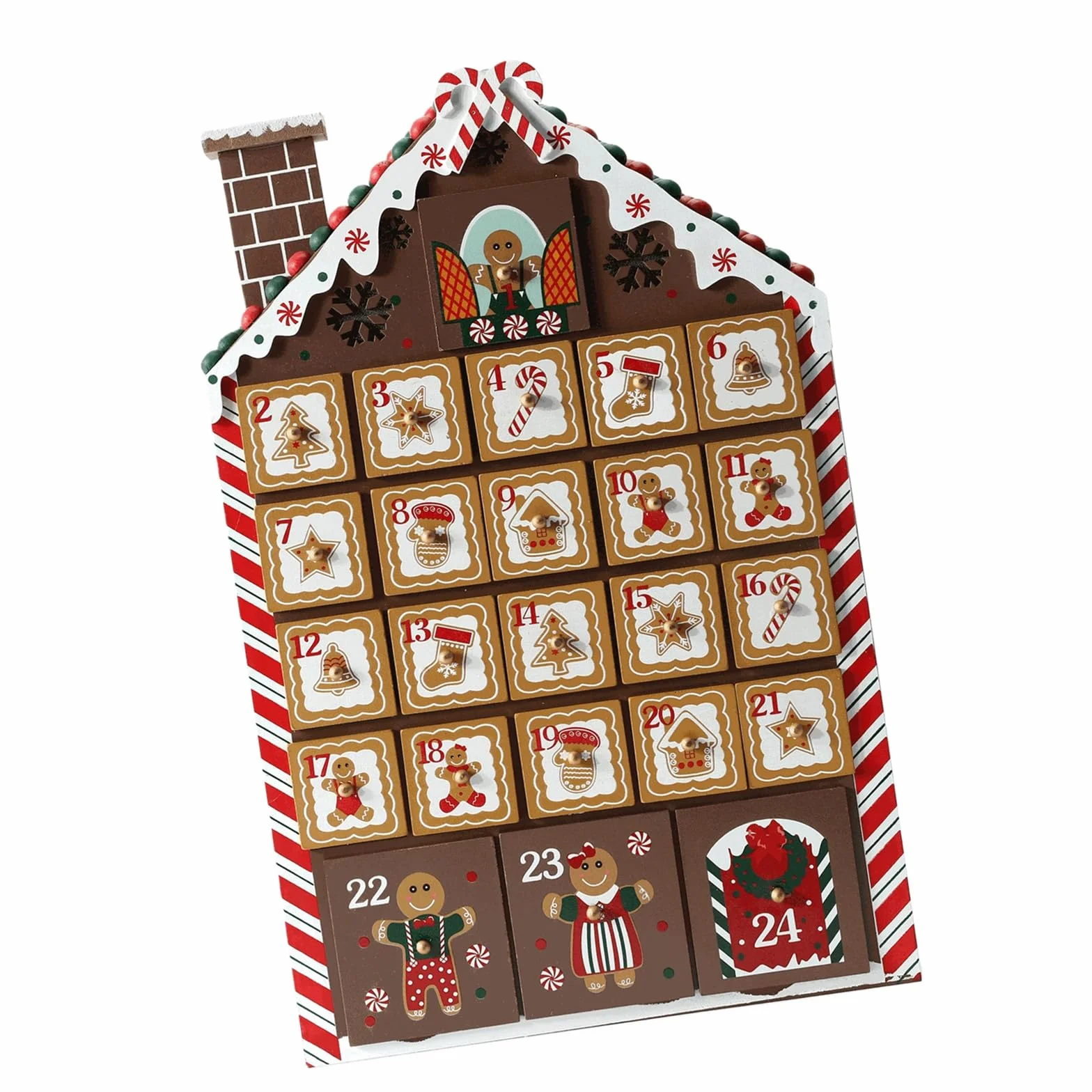 Calendario de Adviento de madera con 24 cajones numerados, regalo de vacaciones, fiesta sorpresa, celebración de festival de madera