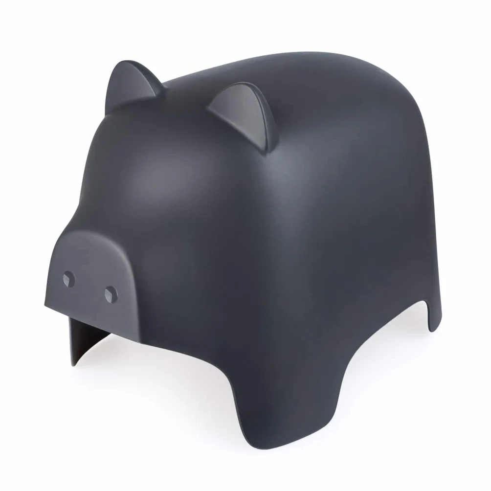 Balvi Taburete Piggy Color Gris Oscuro con Forma de Cerdito Reposapies para Interior y Exterior. Plás