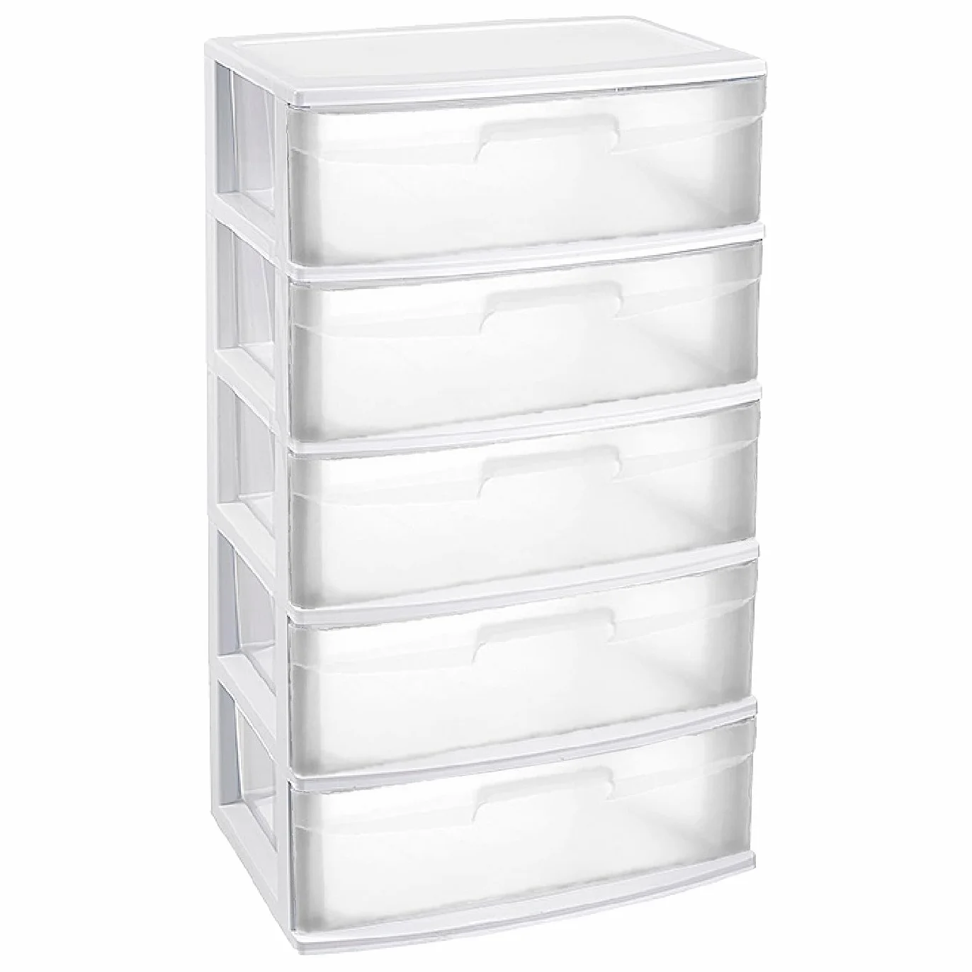 Acan Tradineur - Cajonera de organización “Nilo” - Ideal para el hogar o el trabajo - Fabricación en plástico - 5 Cajones translucidos - 100,5 x 56 x 40 cm - Color Blanco