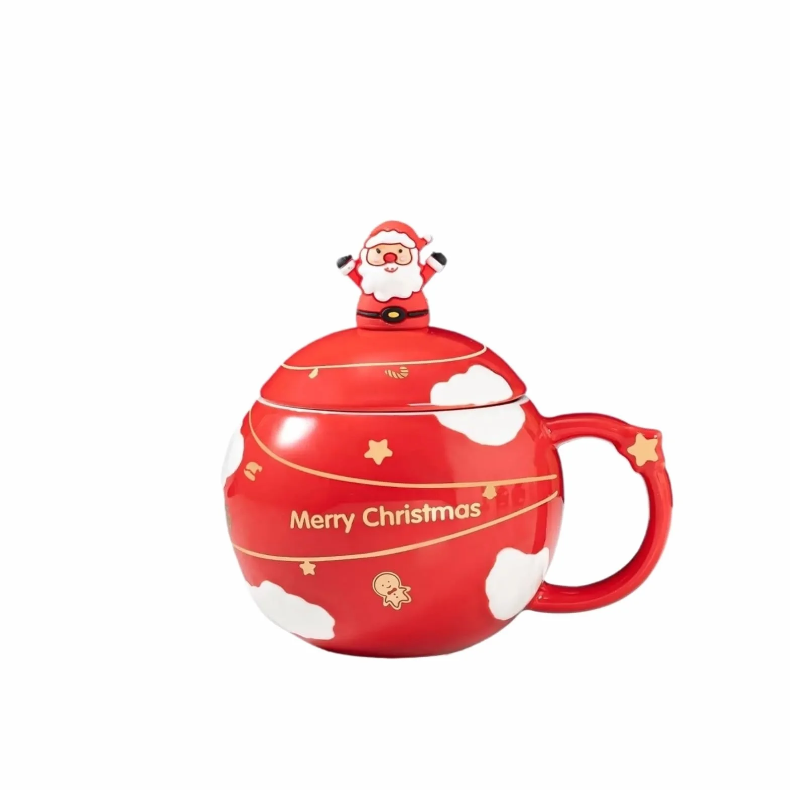 Taza de cerámica con Tapa, 2 uds., café, té de la Leche, Desayuno, Dibujos Animados, cumpleaños, Amigo, Familia, hogar, Oficina, Beber, 400ml para Café y Leche(Red)