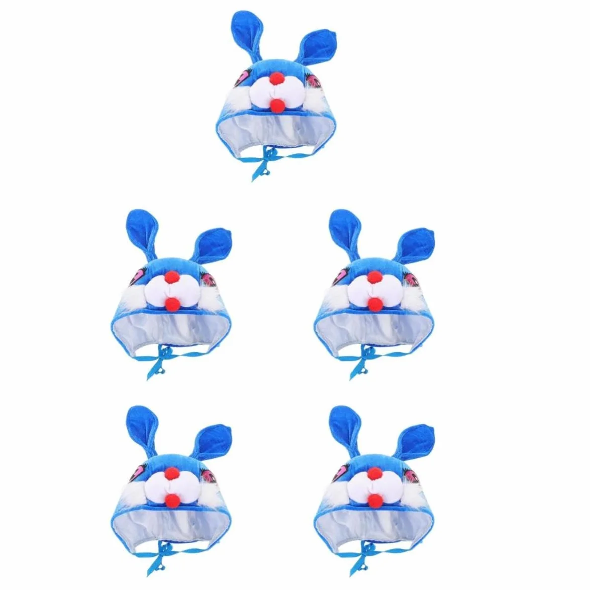 SEWACC 5 Piezas Sombrero de Conejo Azul de Poliéster para Disfraz, Cómodo y Fácil de Limpiar, Adecuado para Fiestas de Halloween y Celebraciones Familiares