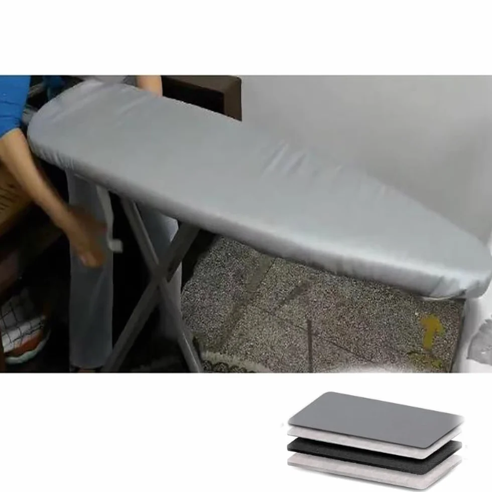 Funda para tabla de planchar de algodón extragruesa, bordes elásticos para tablas de 140 x 40 cm y 130 x 50 cm, resistente al calor, fácil de instalar, perfecta para uso doméstico
