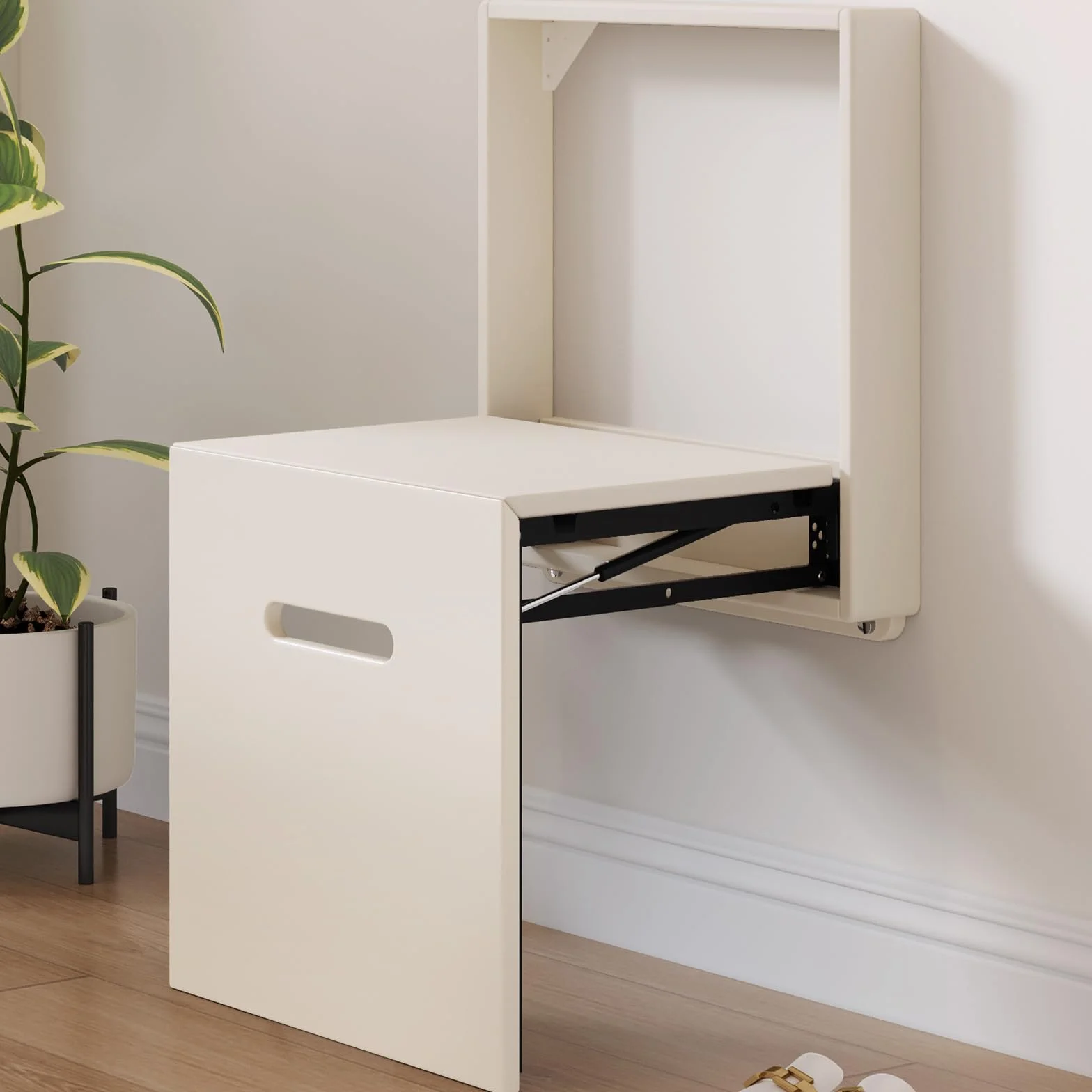 Miuuod Silla Plegable montada en la Pared de Pulgadas de Ancho, Taburete para Cambiar Zapatos, reposapiés para Puerta, Taburete Plegable para Colgar balcón, taburetes de Pared Ocultos Que