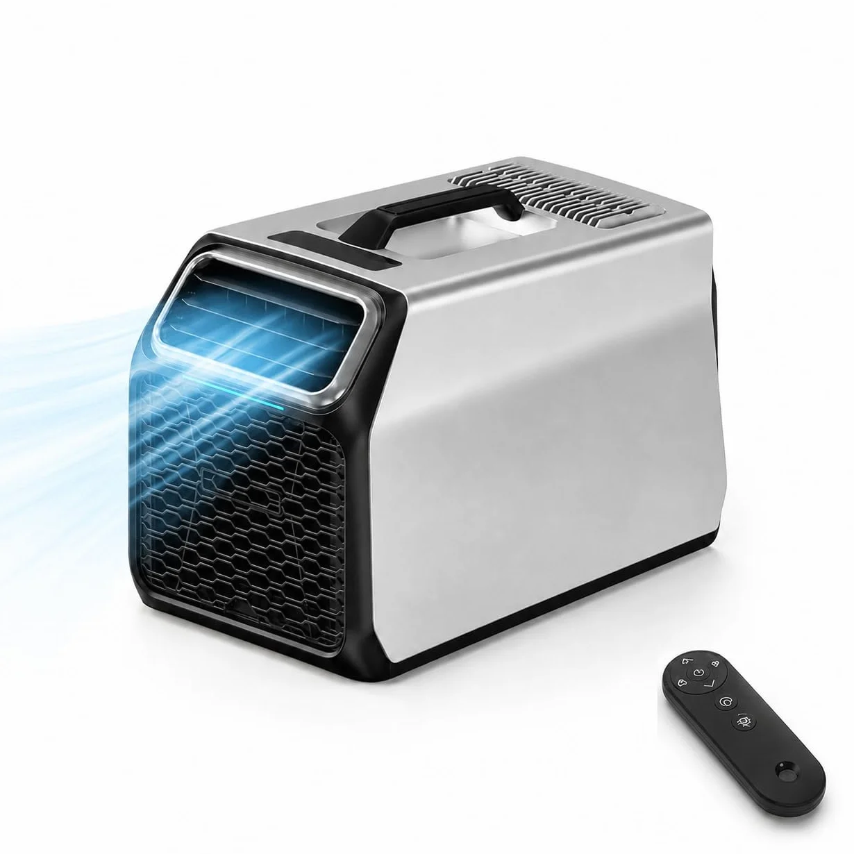 Nuevo aire acondicionado portátil 5000 BTU, 220-240V para casa y caravana, con filtro lavable, modo deshumidificación, temporizador y modo sueño, ideal para habitaciones, oficina o van Silver-220V