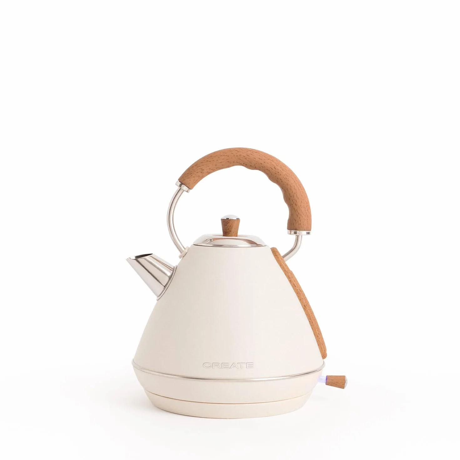 CREATE/KETTLE RETRO L/Hervidor de agua eléctrico blanco roto/Ebullición rápida, capacidad 1,7l, apagado automático, filtrado anti-cal, autoapagado, indicador de nivel de agua, Ø19 cm, 2200 W