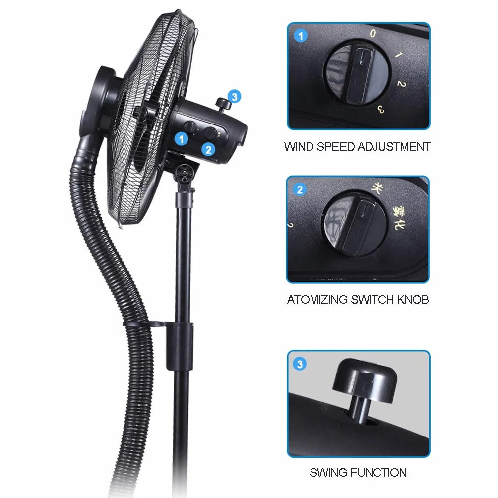 Ventilador Nebulizador Oscilante Premium, Humidificación por Atomización Ultrasónica para Uso Comercial Y Residencial.