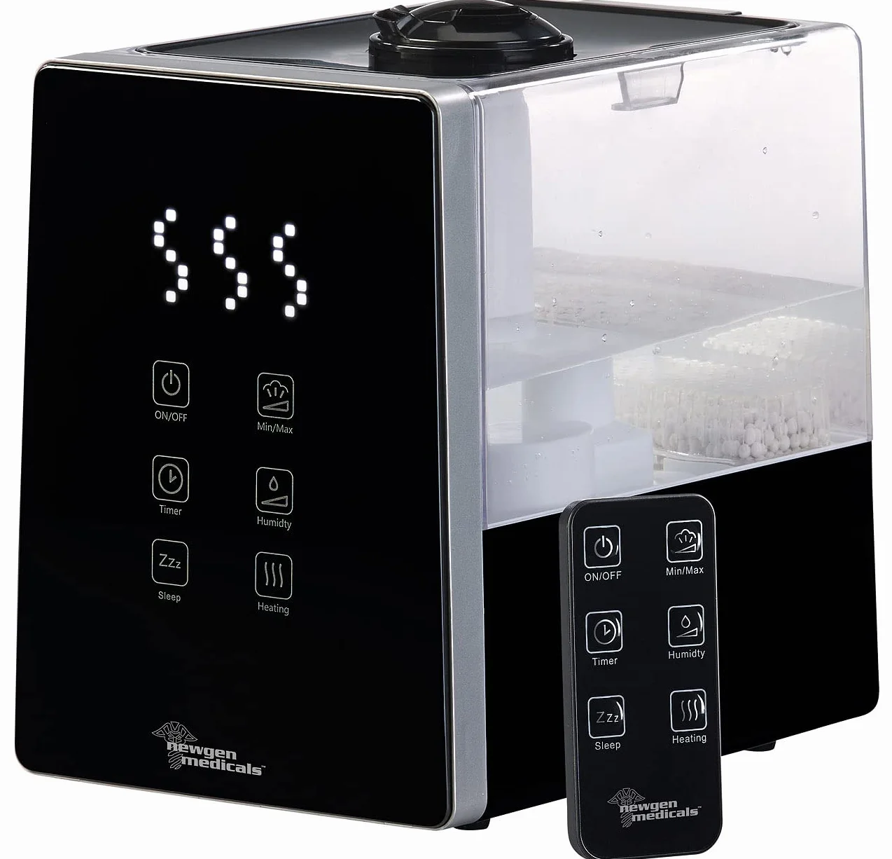 Humidificador ultrasónico digital LBF-610 con niebla fría/caliente, temporizador, ionizador y depósito de 6 L