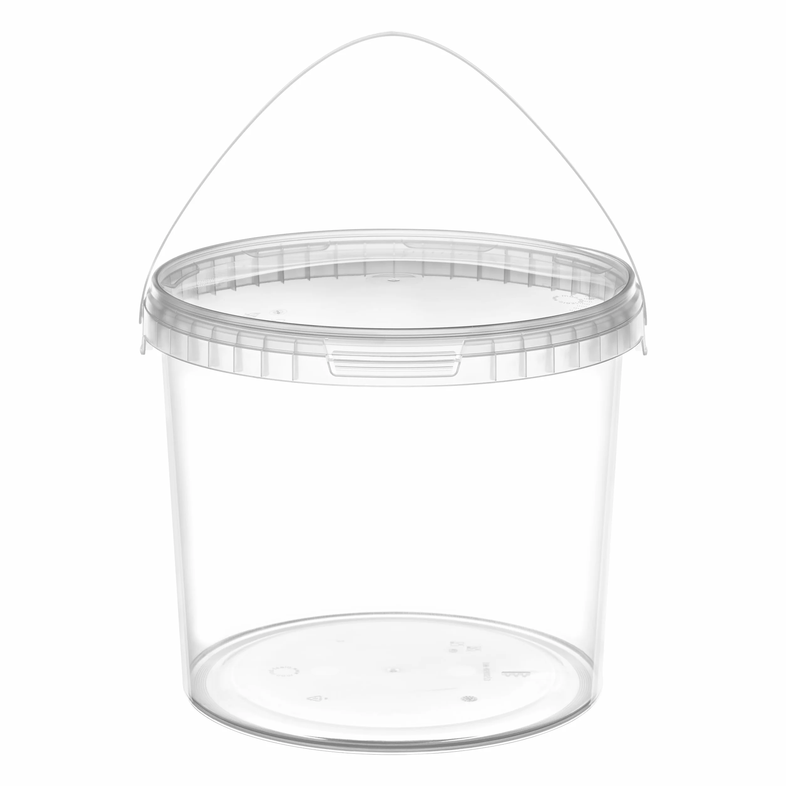 Garronda Cubos con Tapa 5L Pack de 20 para Alimentos GD-0114 Transparente | Cubo resistente con tapa para almacenar productos alimenticios y químicos; práctico para hogar, industria, taller y almacén