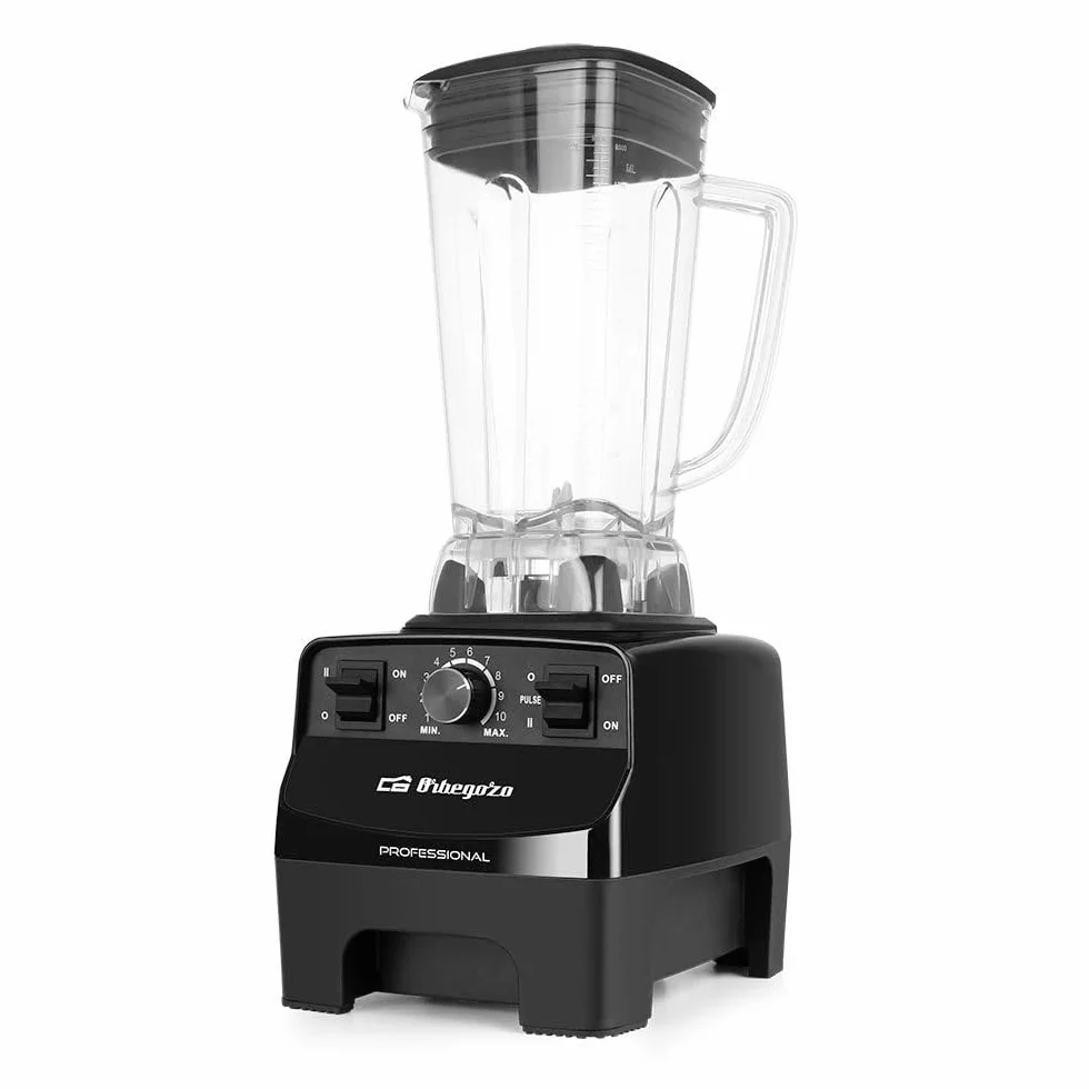 Orbegozo BV 9650 A Batidora de vaso profesional, motor AC de cobre de alto rendimiento, vaso 2L de tritán libre de BPA, 30.000 RPM, 1500W, regulador electrónico potencia, cuchilla INOX