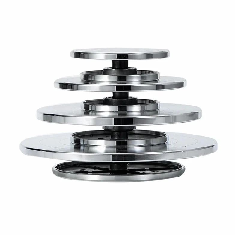 Torno de cerámica, Plato Giratorio de 15, 20, 25 y 30 cm. Torno de cerámica de Aluminio, Herramientas de Arcilla para Bricolaje, Plato Giratorio de Doble Cara para Pasteles, escult