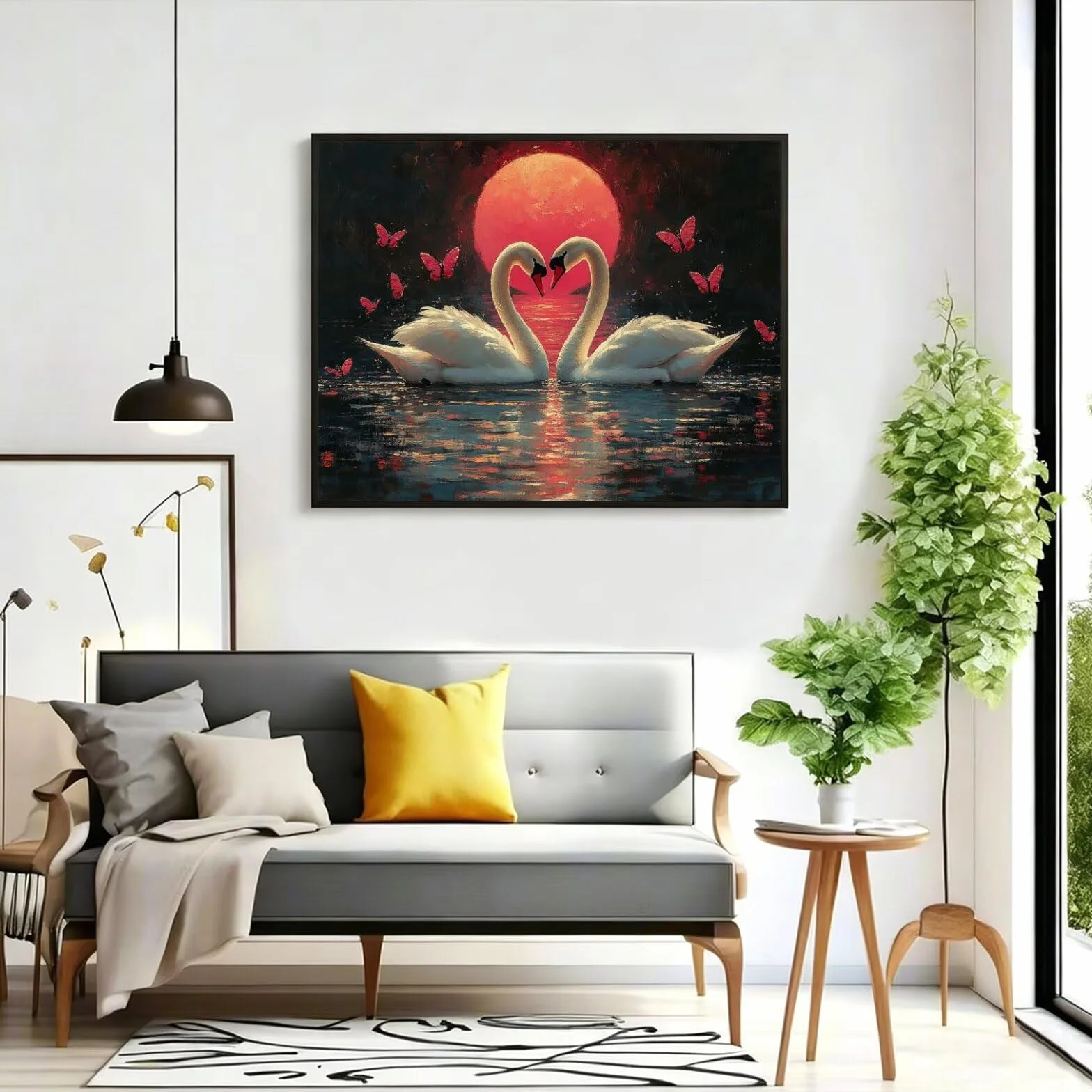 Pintar por Numeros cisne Pinturas Acrilicas Animal Pintura por Numeros Adultos DIY Lienzos para Pintar, Pintura Acrilica Manualidades, Decoración para Hogar, Regalos Cumpleaños 70x90cm Sin Marco q-856