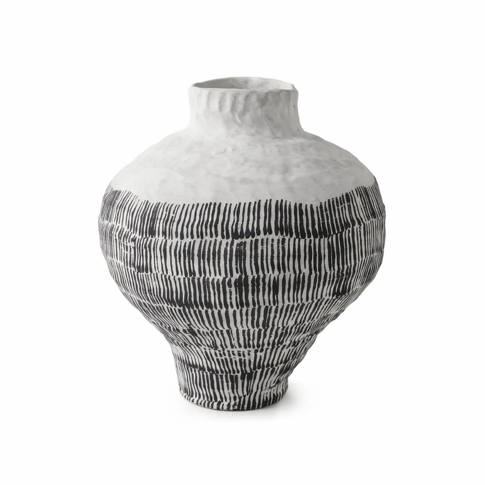 Jarrón Cerámico Jarrón Decorativo Florero Macetero Florero de Suelo con Cuerpo Alto y Cuello Estrecho Acabado Artesanal, 30 29.5 H33.5cm, C款 Line High Style