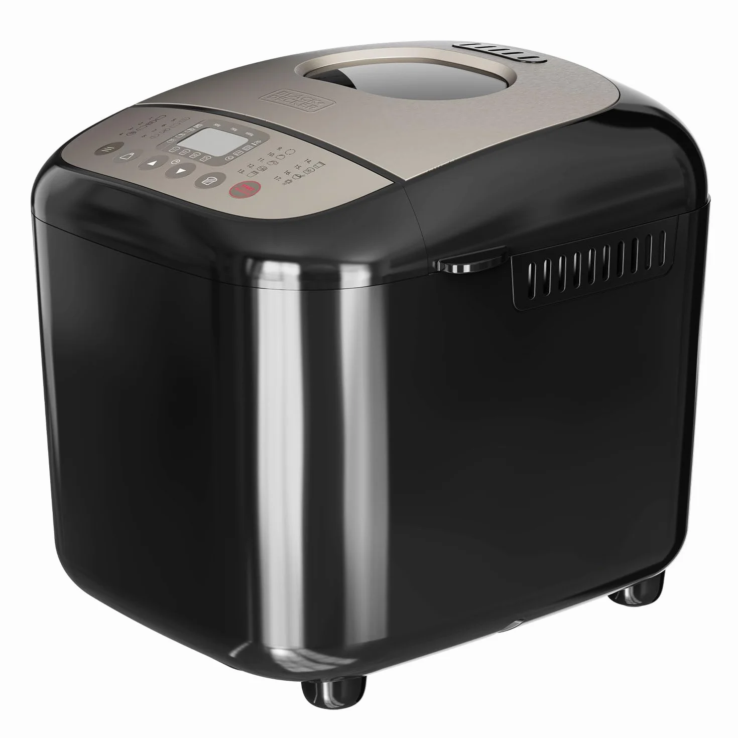 BLACK+DECKER BXBM600E - Panificadora | 600W | Capacidad 500g, 750g y 1kg | 17 Programas para Pan, Yogur, Bizcochos y Mermeladas | Programable 15h | Cubeta Extraíble