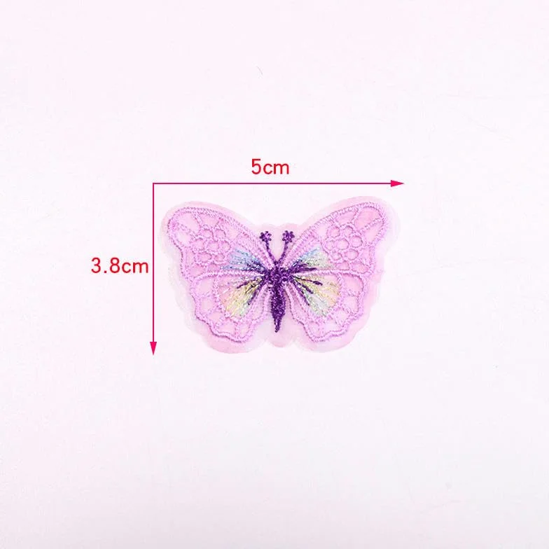 Parches de Bordado Parches Bordados pequeños de 5 x 3,8 cm, 50 Unidades, for Planchar, con diseño Mariposas, for Ropa, Gran tamaño, for Coser en Vaqueros y Chaquetas(Beige)