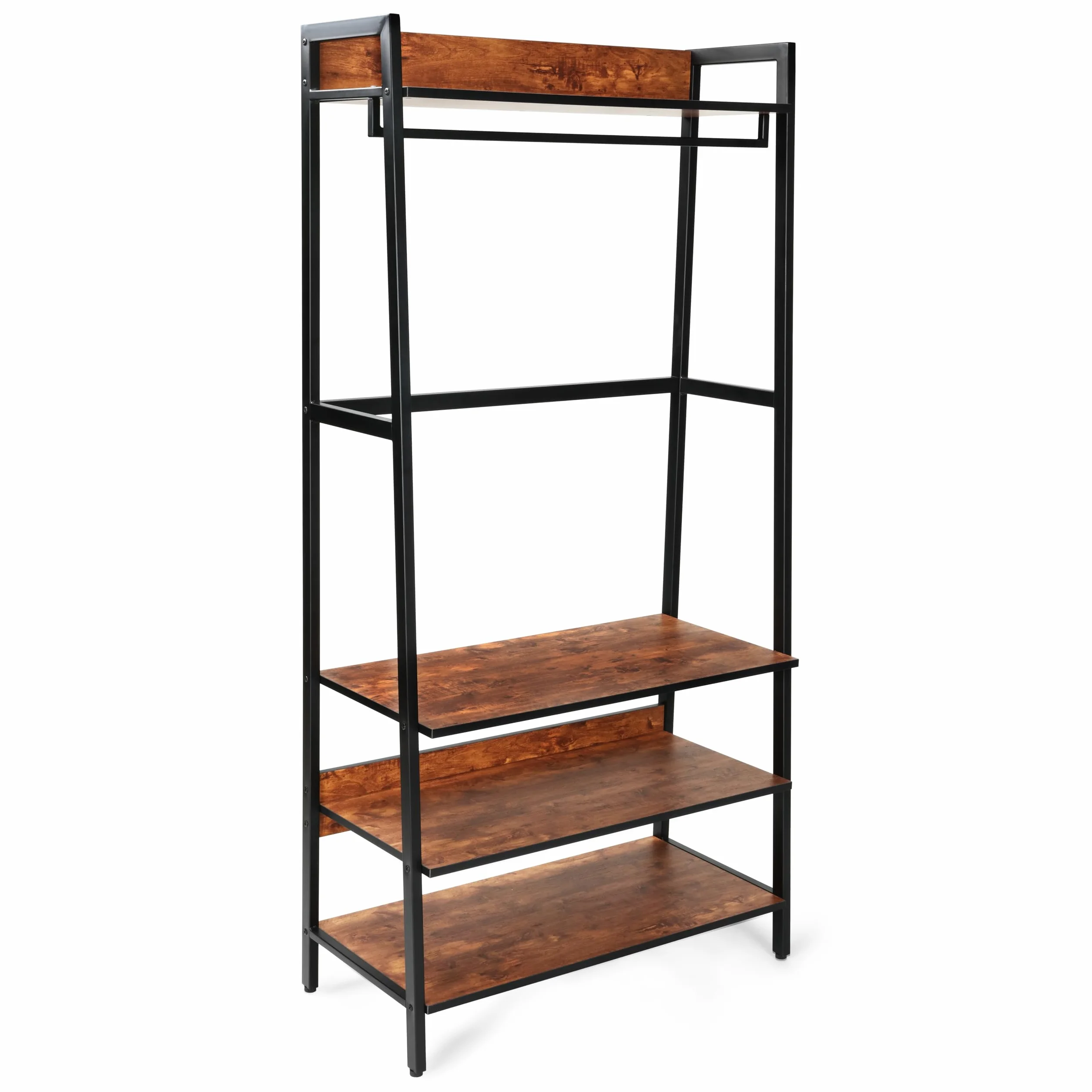 Closet Norte Vestidor con Estante de 84 cm de Ancho para Camisas con baldas Inferiores para Zapatos o Ropa, Laterales de Metal y baldas de MDF