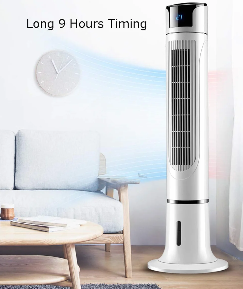Ventilador De Torre Columna Oscilación Oscilador Personal Mini Escritorio Sin Hojas 3 Modos Funcionamiento 3 Velocidades (Control remoto)