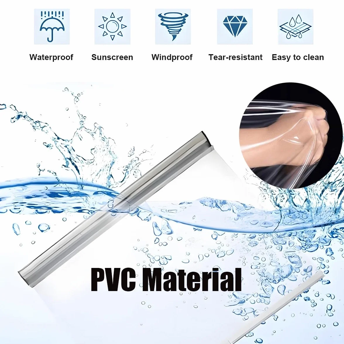 Cortina Enrollable Transparente de PVC - Estores Enrollables Impermeable - para Terraza, Jardín, Balcón, Pérgola, Ventanas Y Puertas - Persianas Cubierta de Vinilo Protectora(W200xH230cm)