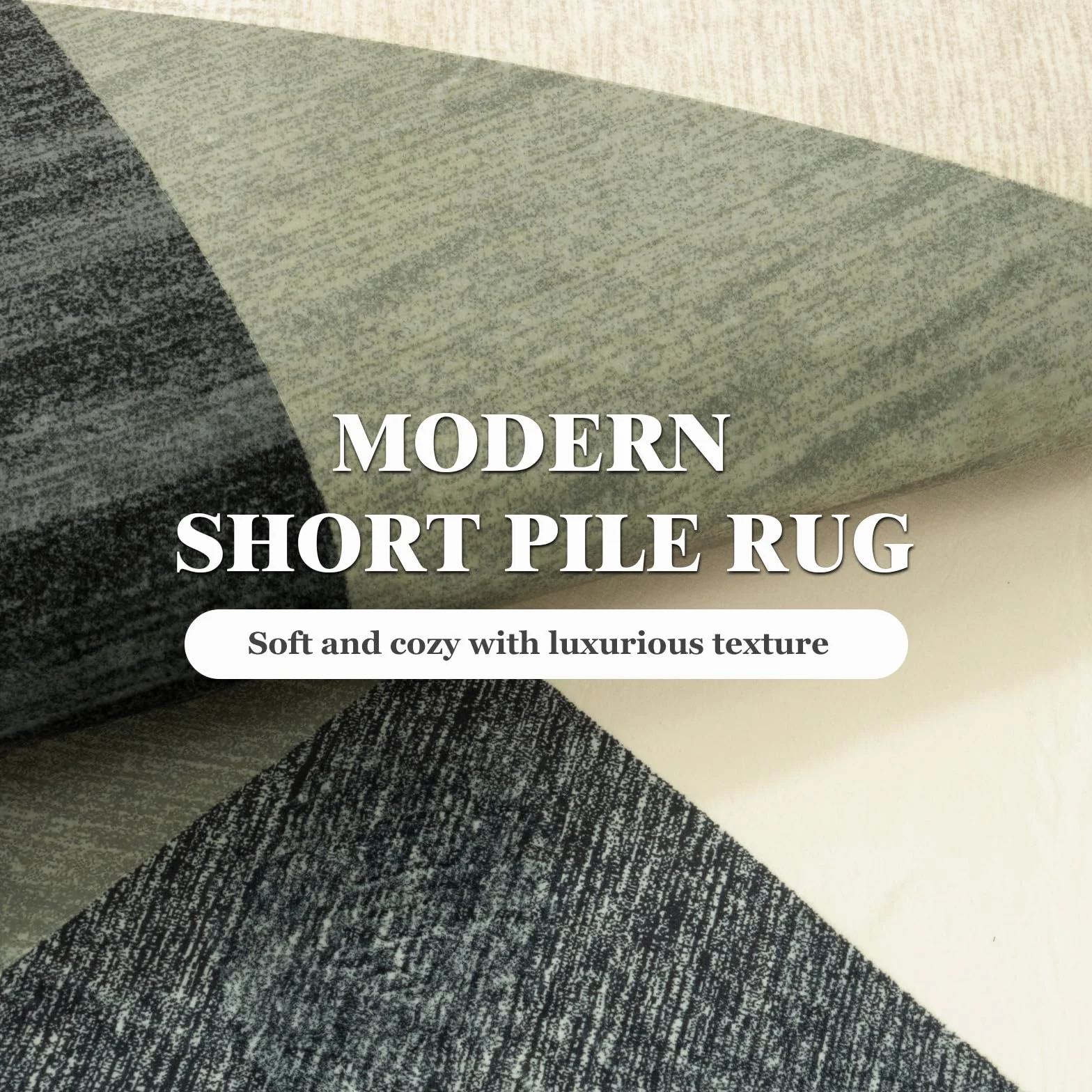 HOMFINE Alfombra Salon Moderna Verde 200x300 cm (Esponja 10 mm) - Lavable en Lavadora Antideslizante Pelo Corto Suave para Dormitorio Salón Comedor Cocina