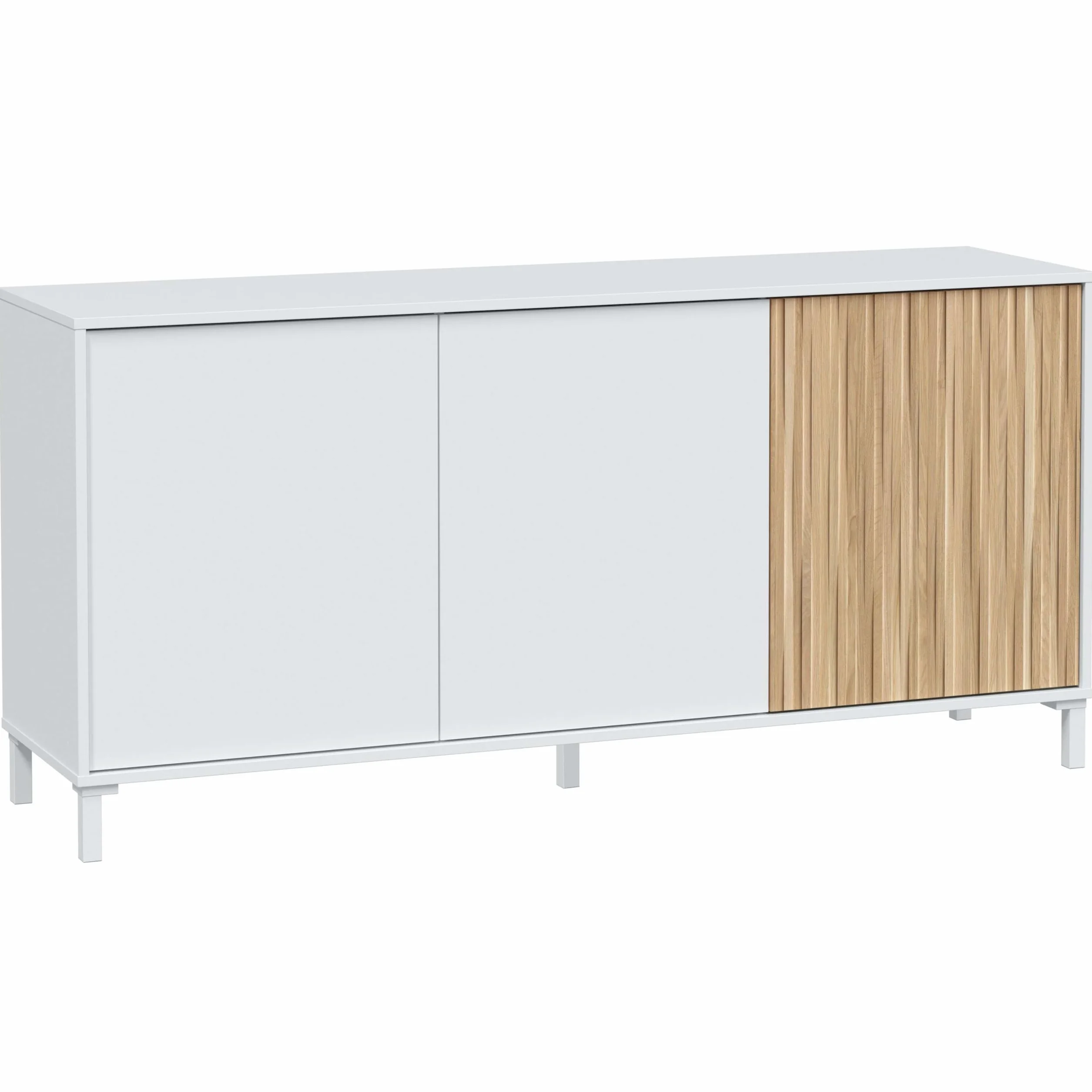 Habitdesign Aparador para Salón Ethna Blanco Artik Y Natur Estilo Moderno 154x74x40 Cm