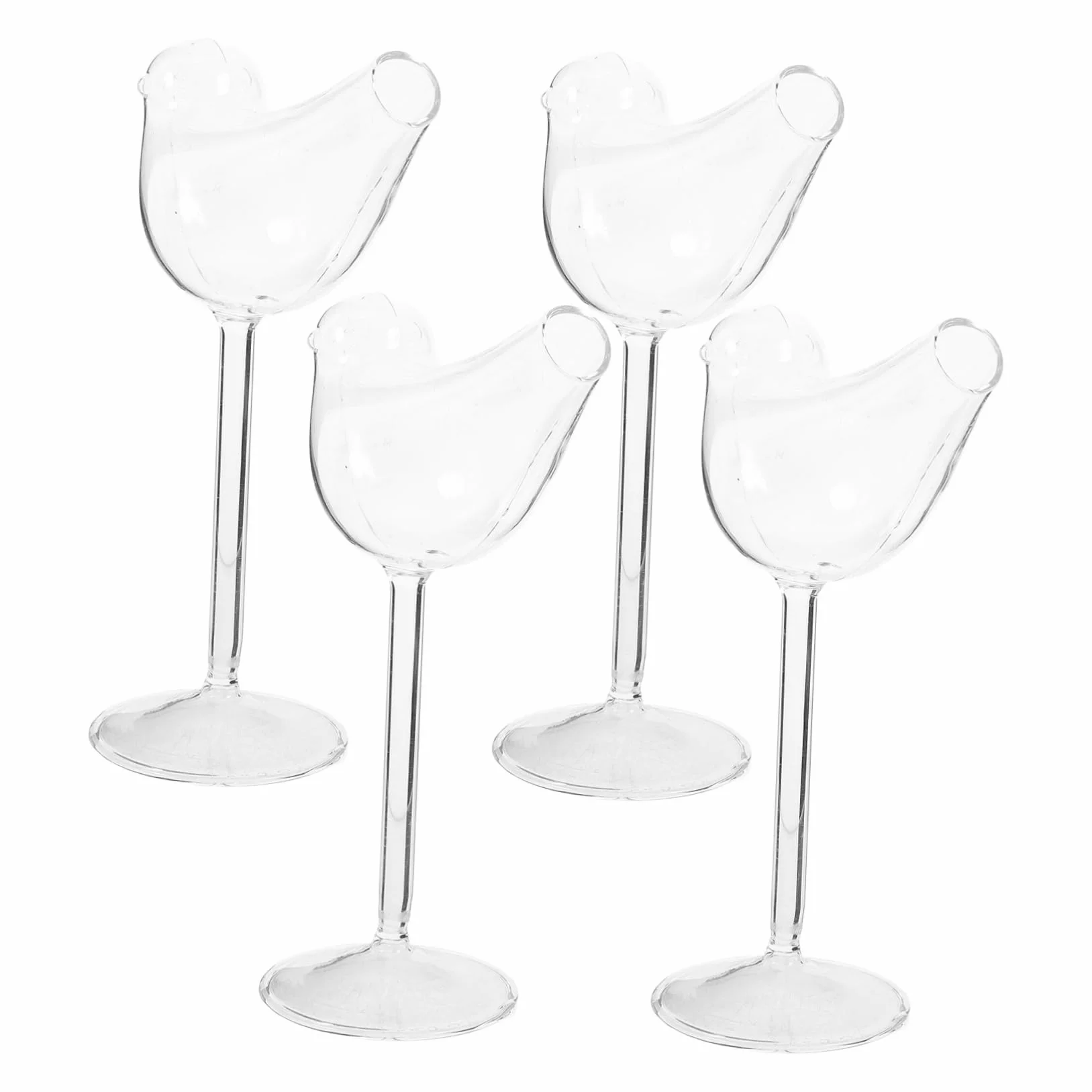 Cabilock Juego de Cuatro Copas de Cóctel de Vidrio Ahumado para Brandy y Vino Tinto, Elegantes y Modernas para Fiestas y Restaurantes