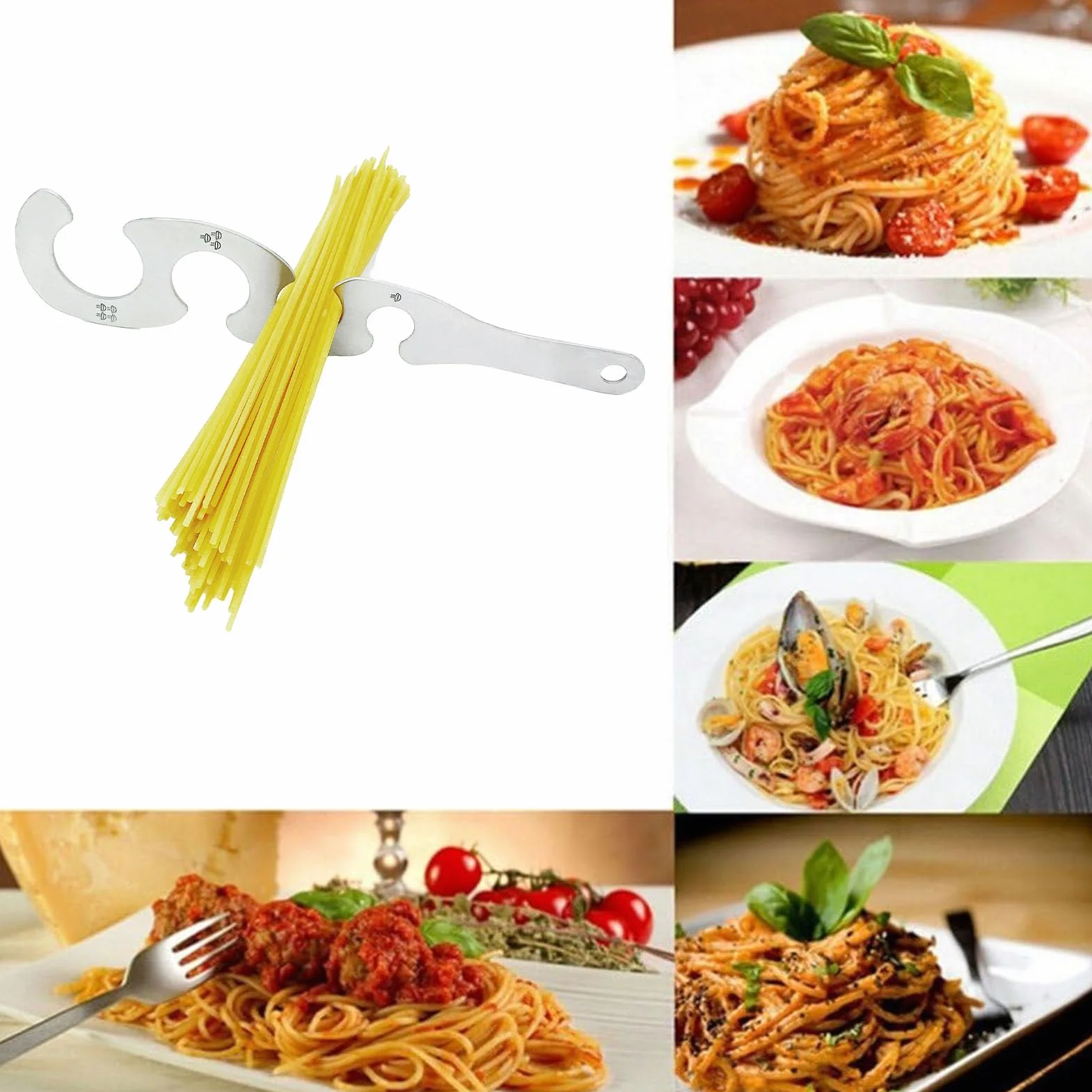 Medidor de Espaguetis de Acero Inoxidable Herramienta para Medir Pasta en Forma de S