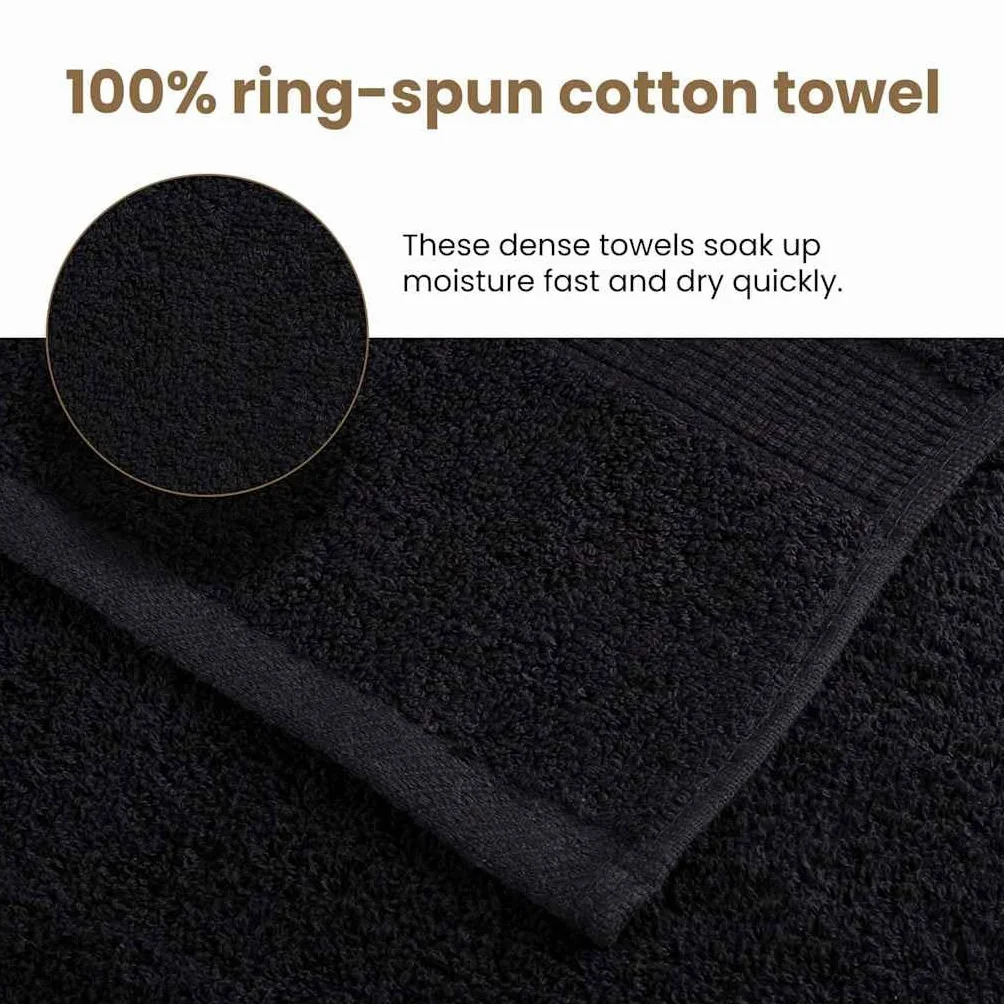 vidaXL Toalla de Invitado SOLUND 50 uds. Negro 50 x 100 cm 550 gsm | Hechas para darte la mejor comodidad, Secan rápido después de lavarlas, Perfectas para el baño, manos y cara