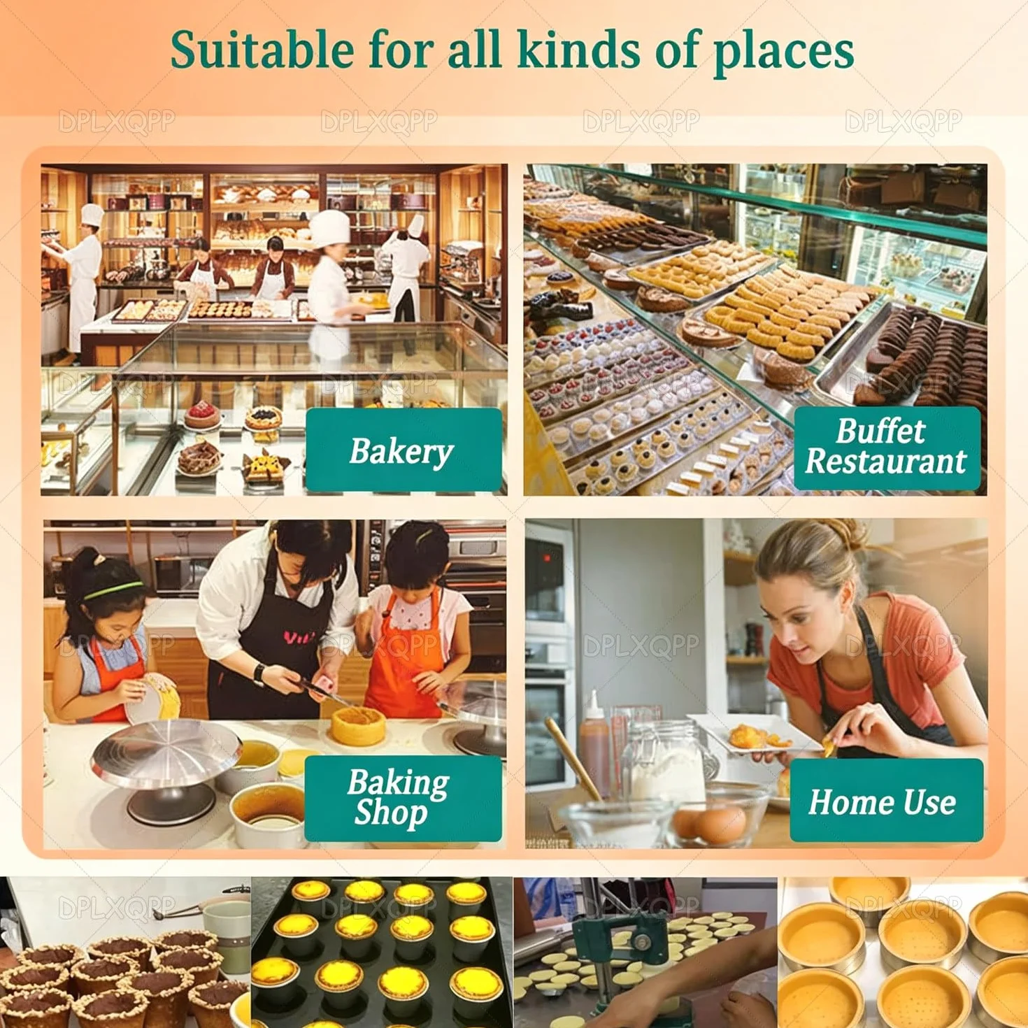 Máquina para hacer tartas de huevo y prensa para hornear, juego completo de formación manual para tartas de huevo, tazas de pudín, conchas rellenas y pastelería, palanca para resultados profesionales